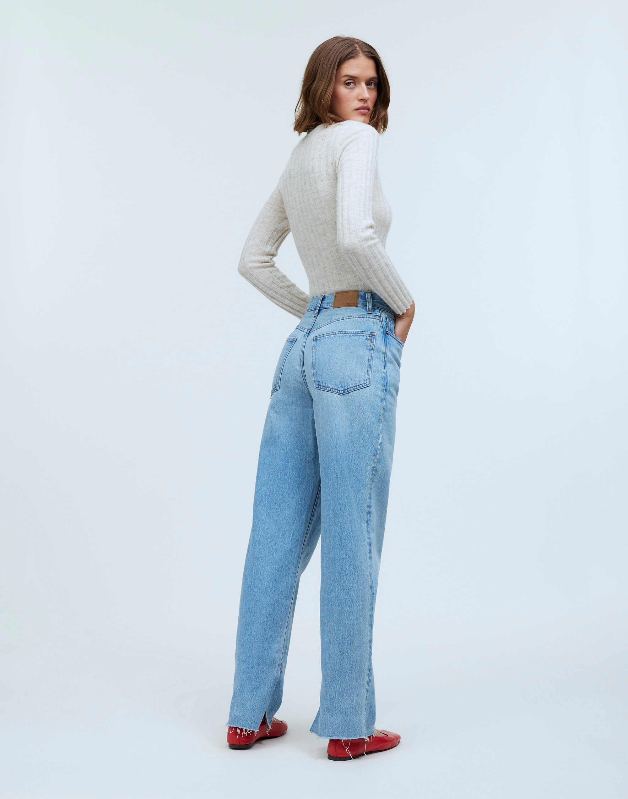 Baggy Straight Jeans in Seebald Wash: Raw-Hem Edition