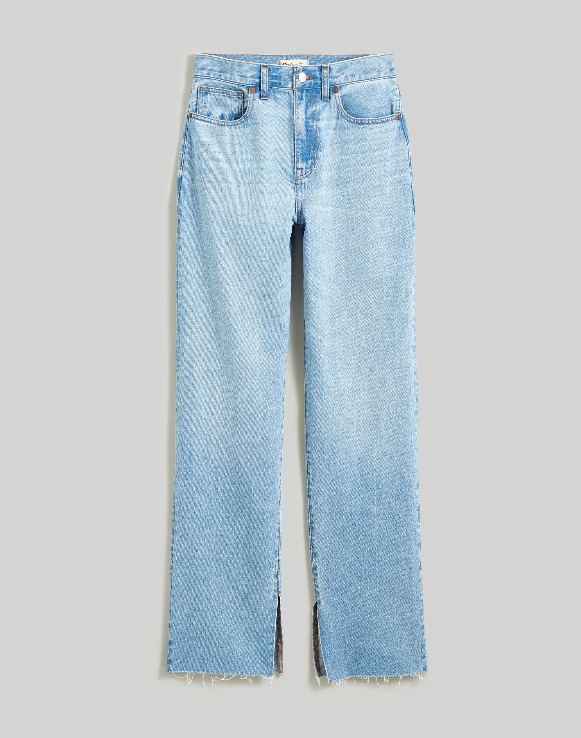 Petite Baggy Straight Jeans in Seebald Wash: Raw-Hem Edition