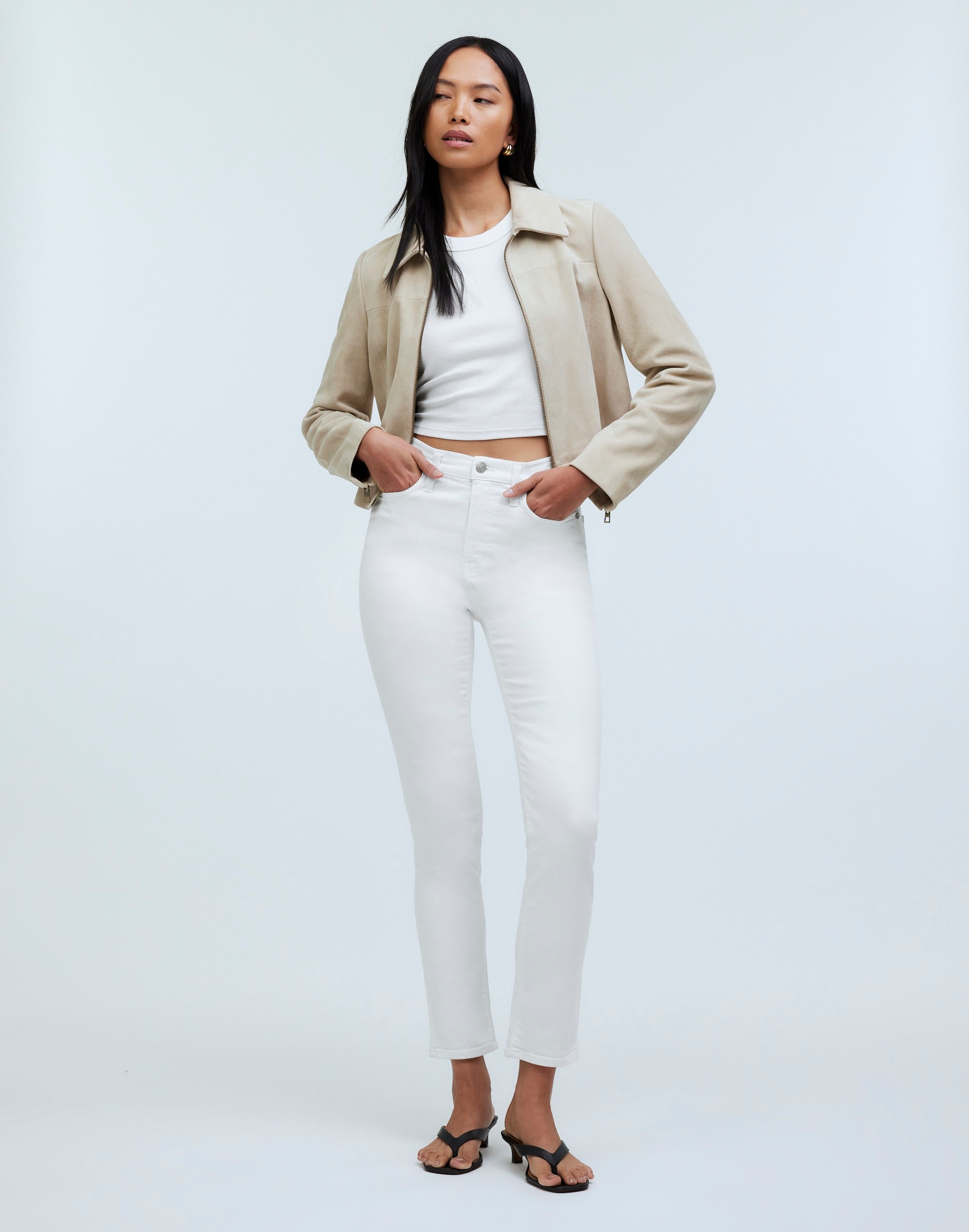 Mw Stovepipe Jeans In Pure White