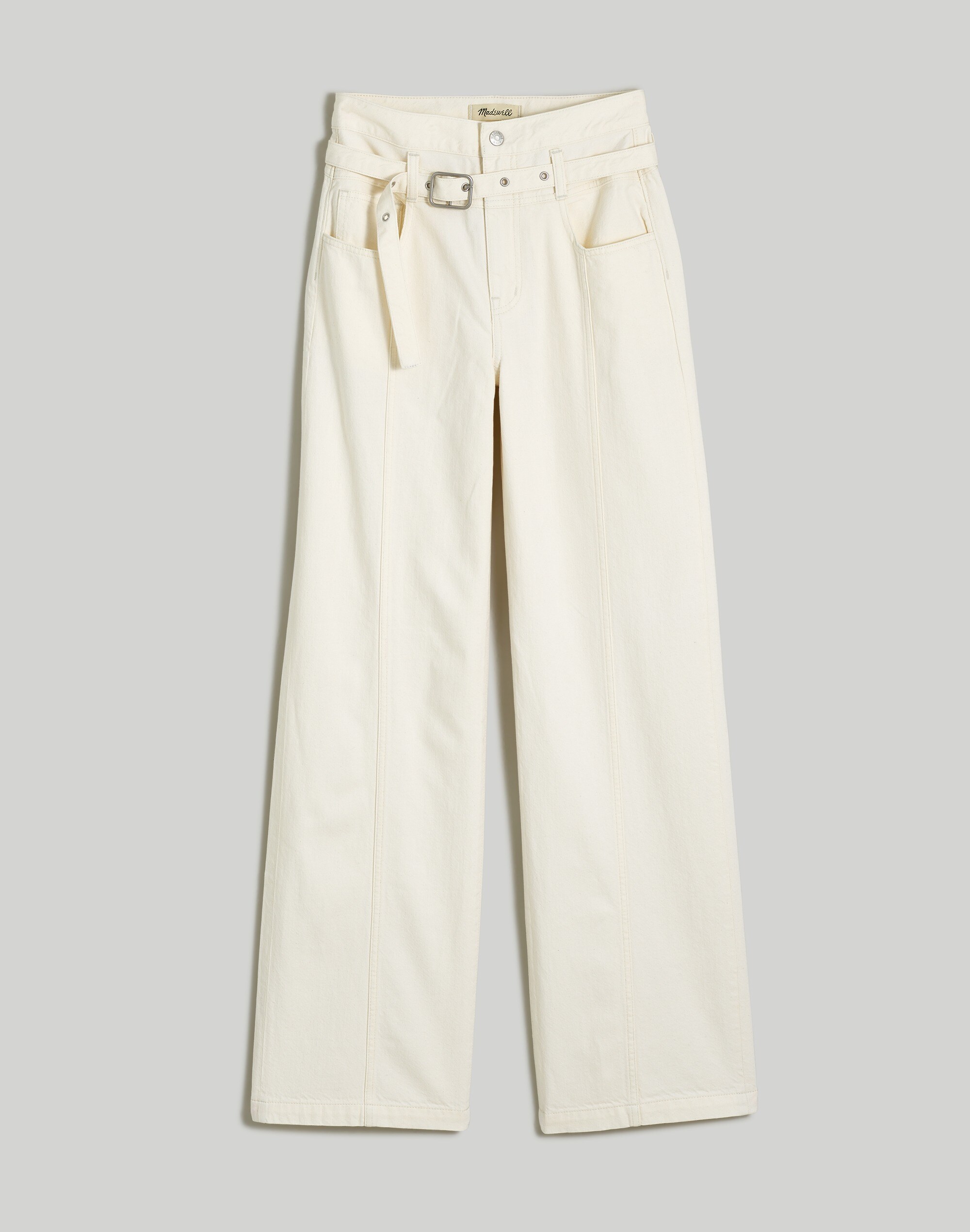 belted baggy jeans in vintage canvas