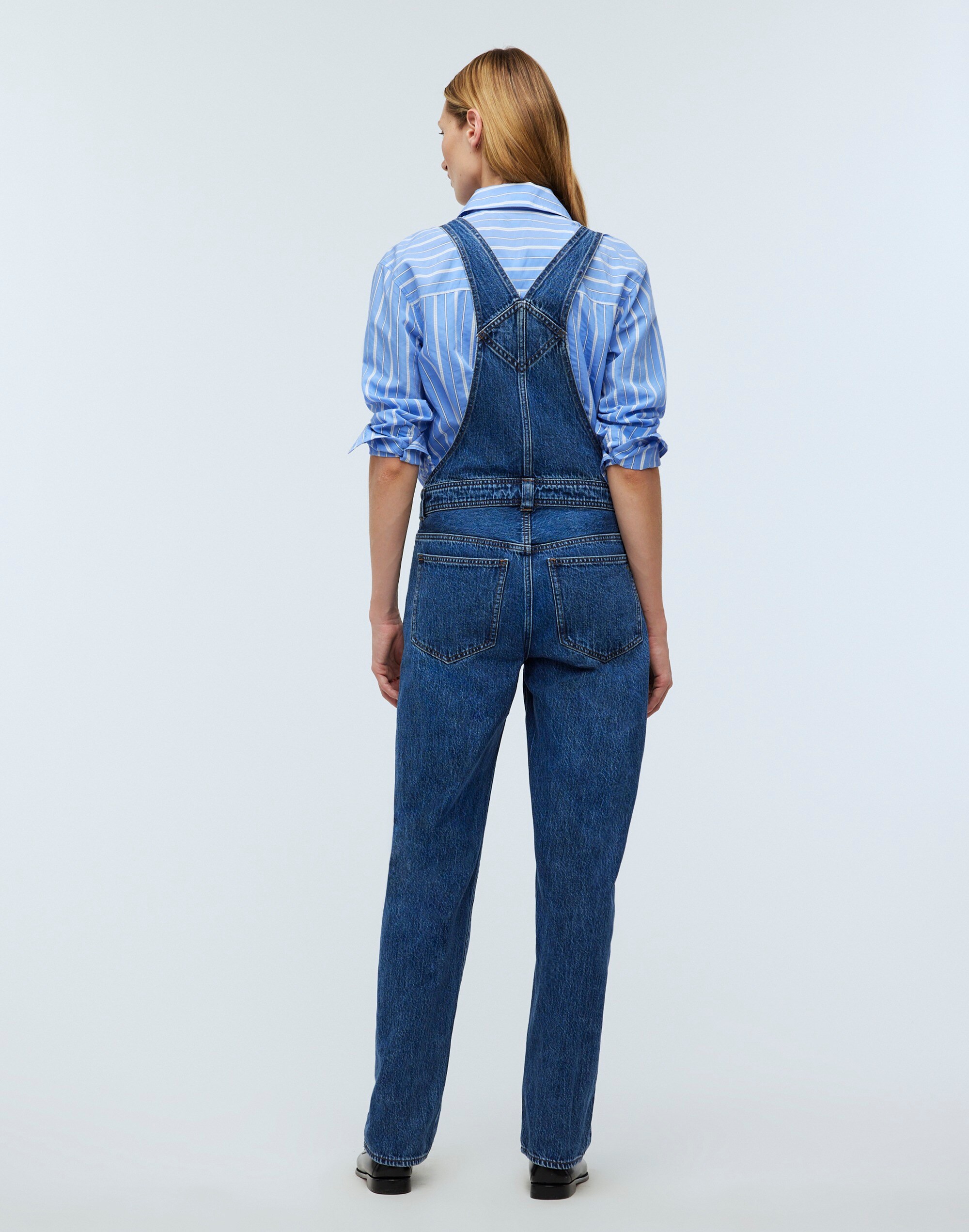 Low-Slung Straight Overalls in Clifdon Wash