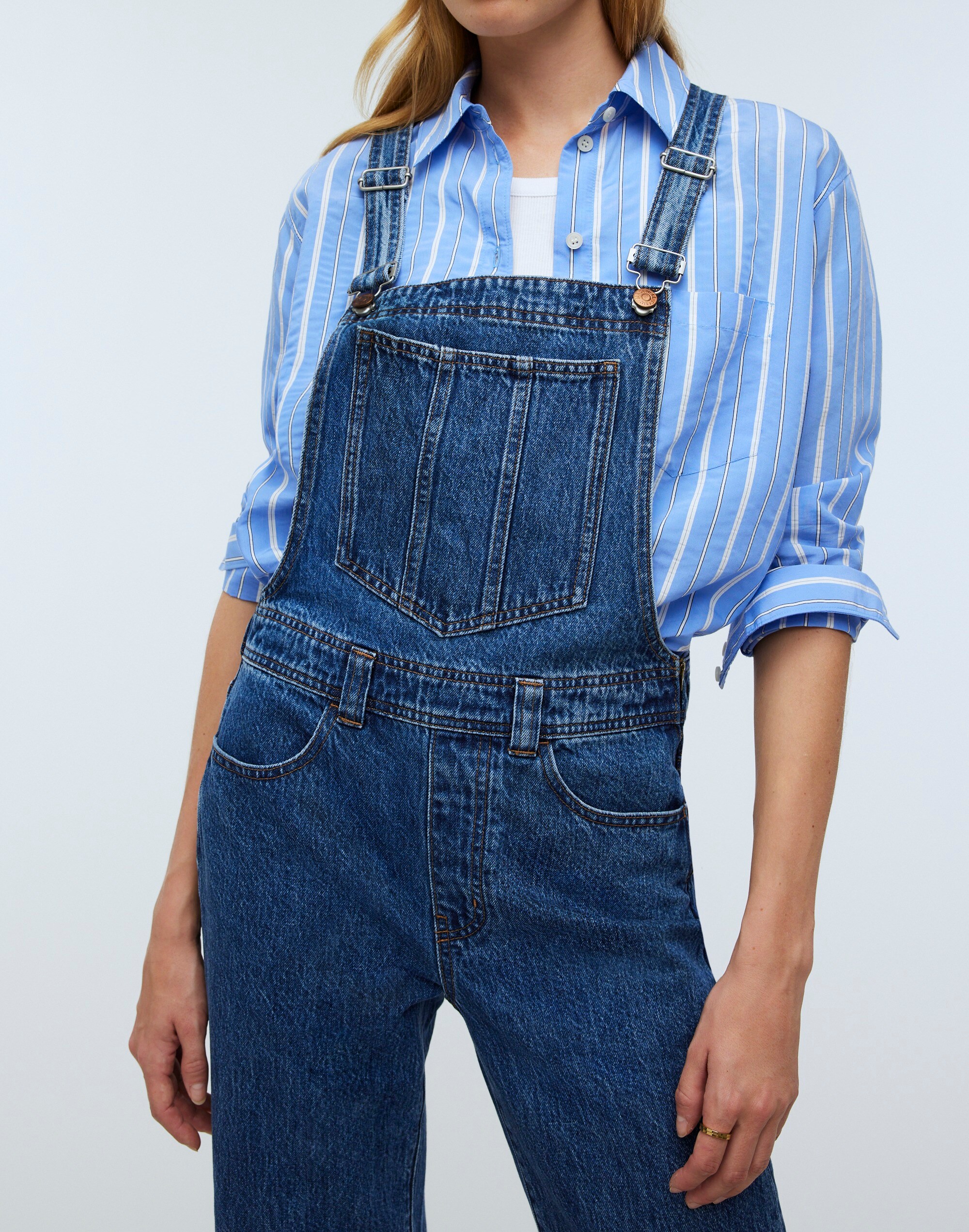 Low-Slung Straight Overalls in Clifdon Wash