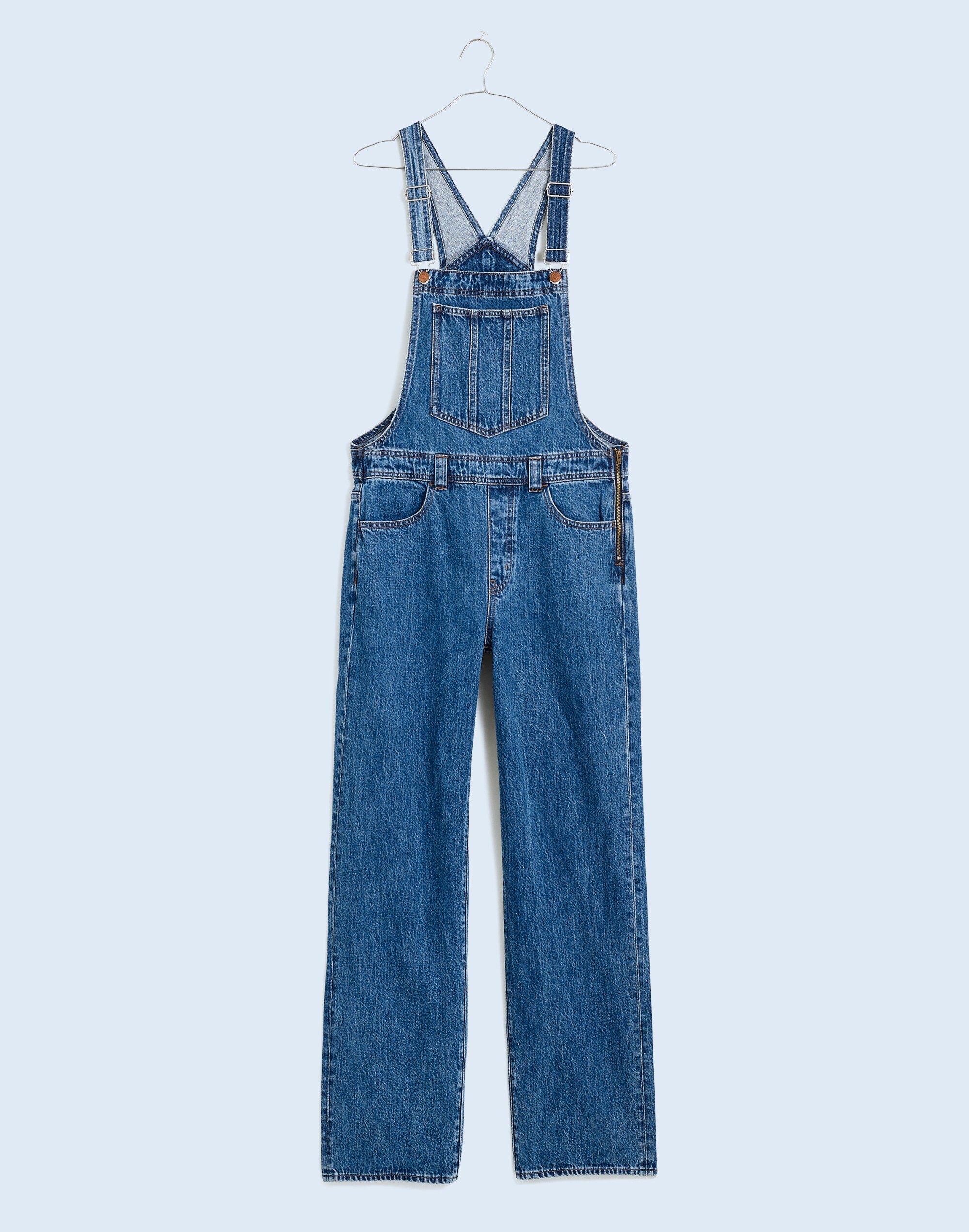 Low-Slung Straight Overalls in Clifdon Wash