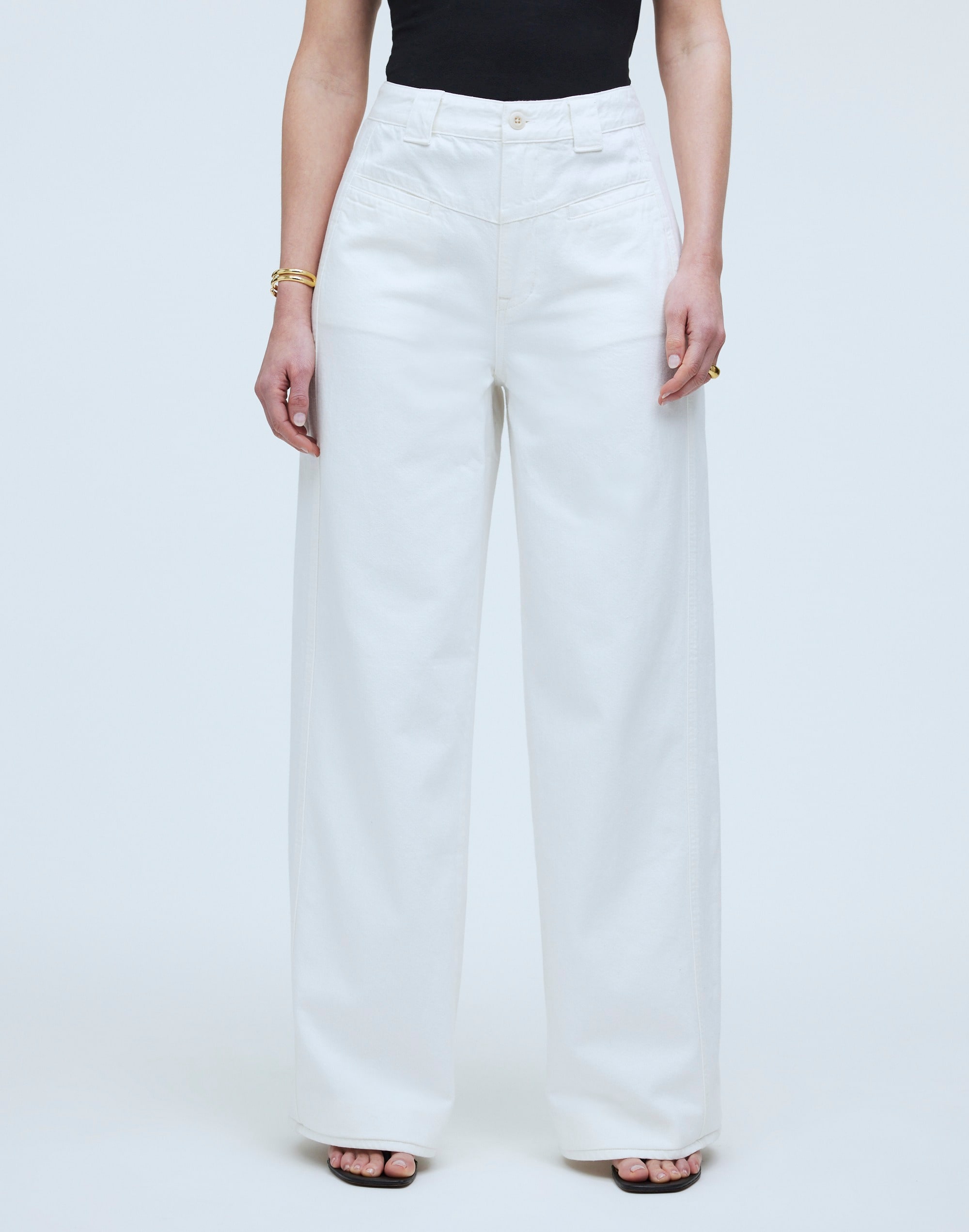 Shop Mw Curvy Superwide-leg Jeans In Tile White