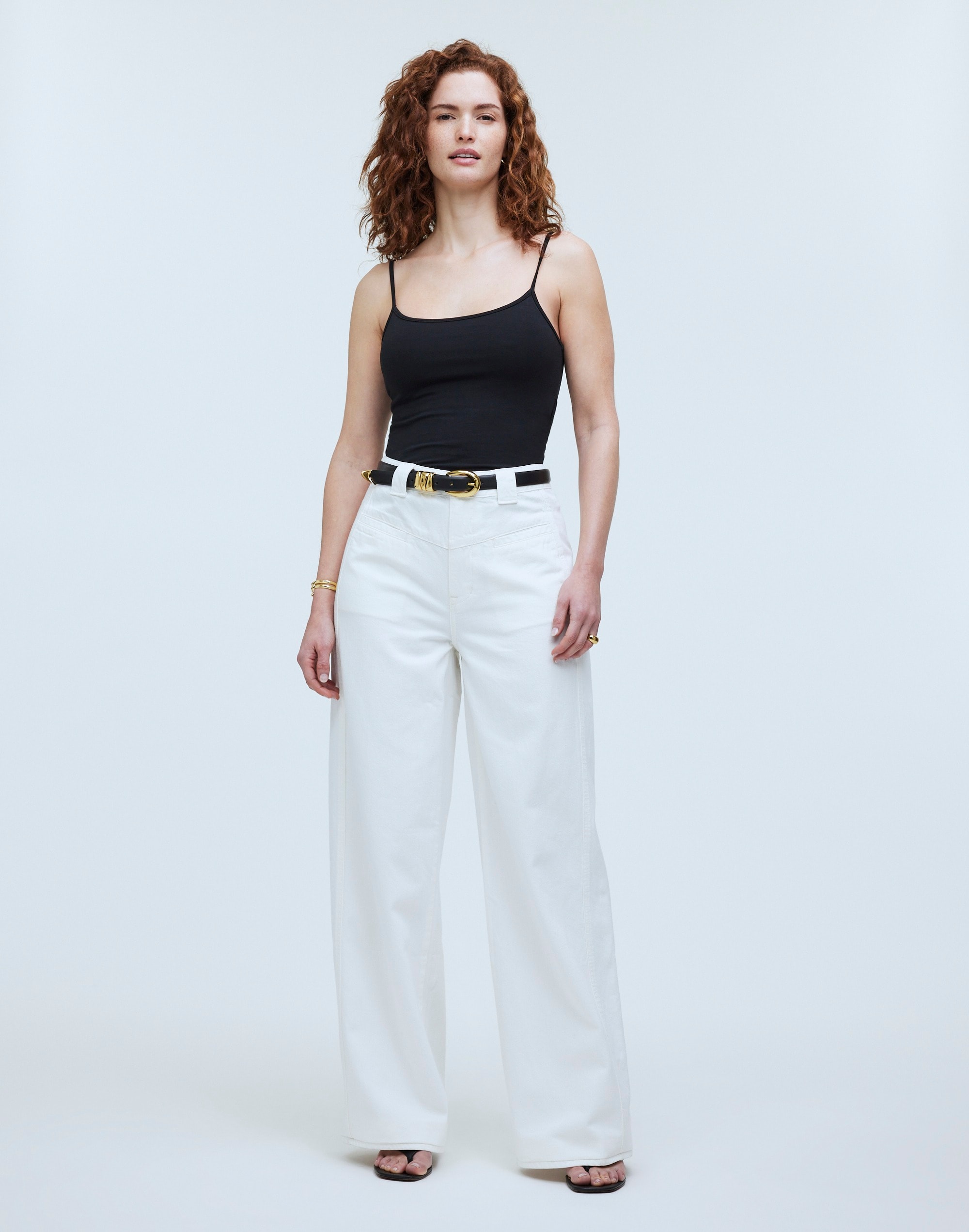 Mw Curvy Superwide-leg Jeans In Tile White