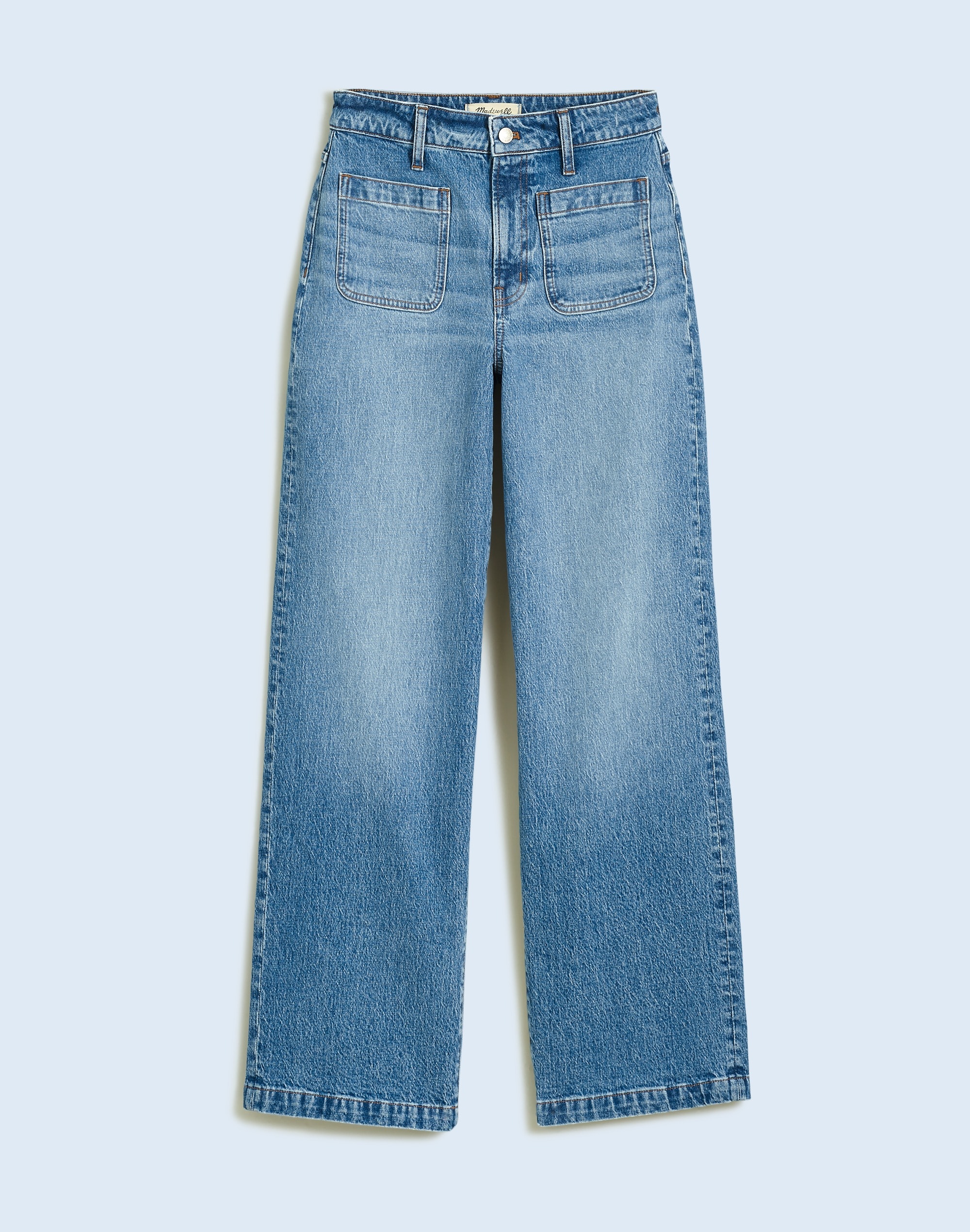 The Curvy Emmett Wide-Leg Jean in Lakecourt Wash: Patch Pocket Edition