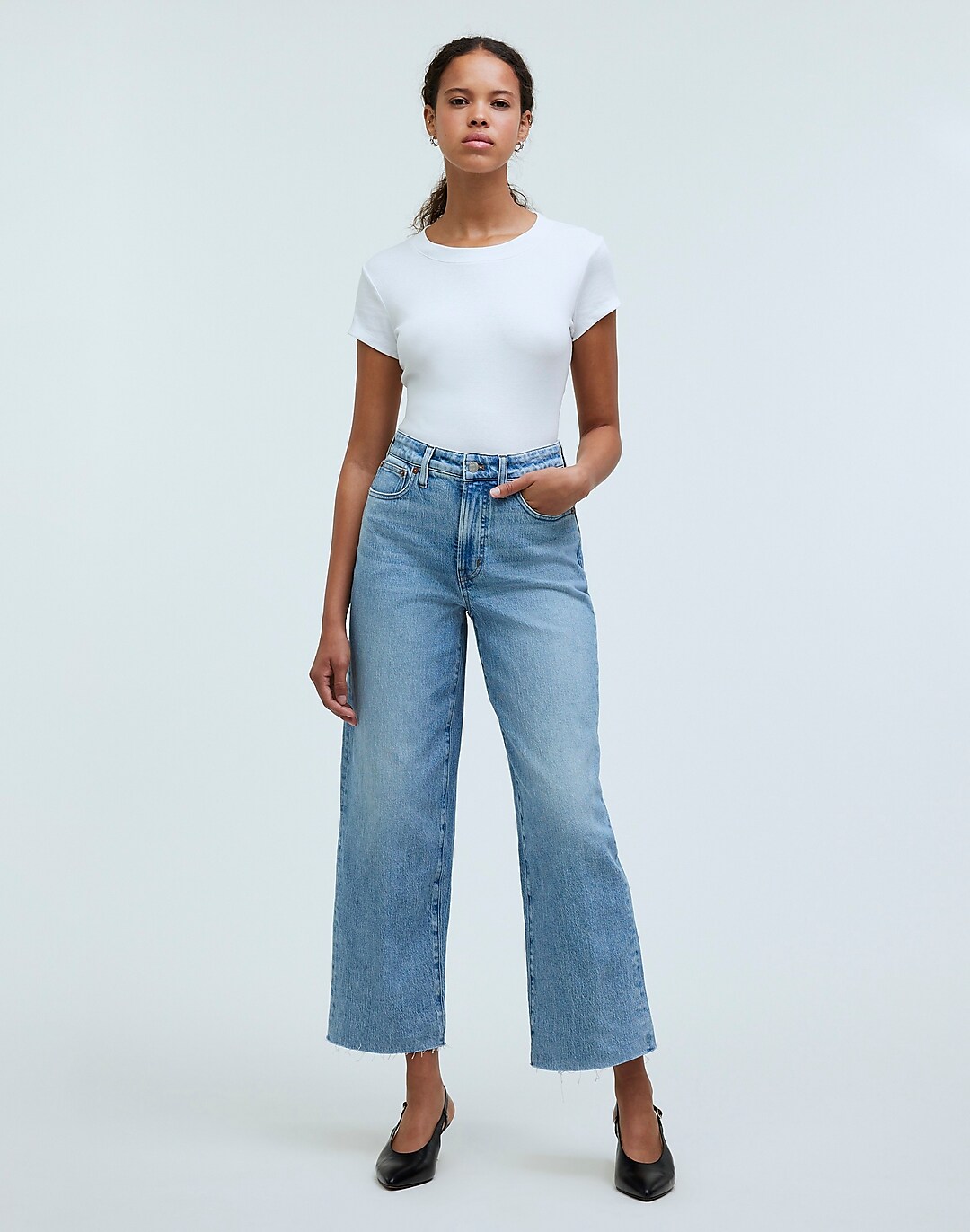 The Tall Curvy Perfect Vintage Wide-Leg Crop Jean in Altoona Wash