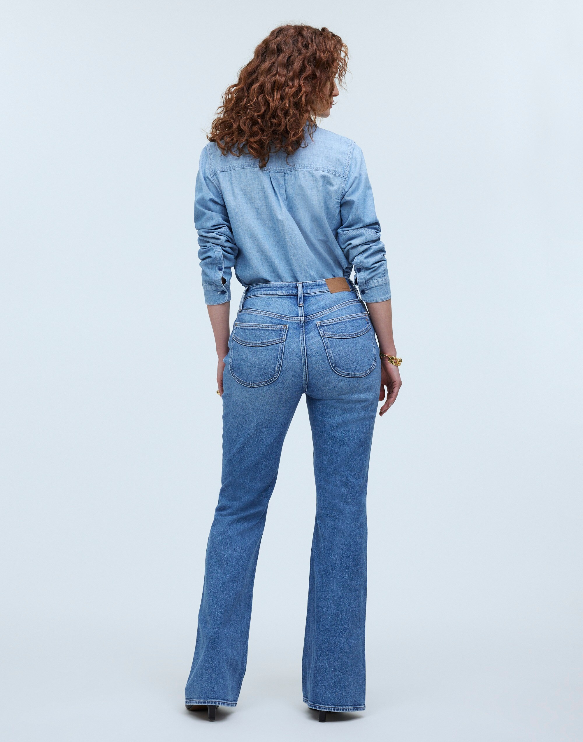Curvy Flea Market Flare Jeans in Amaretto Wash
