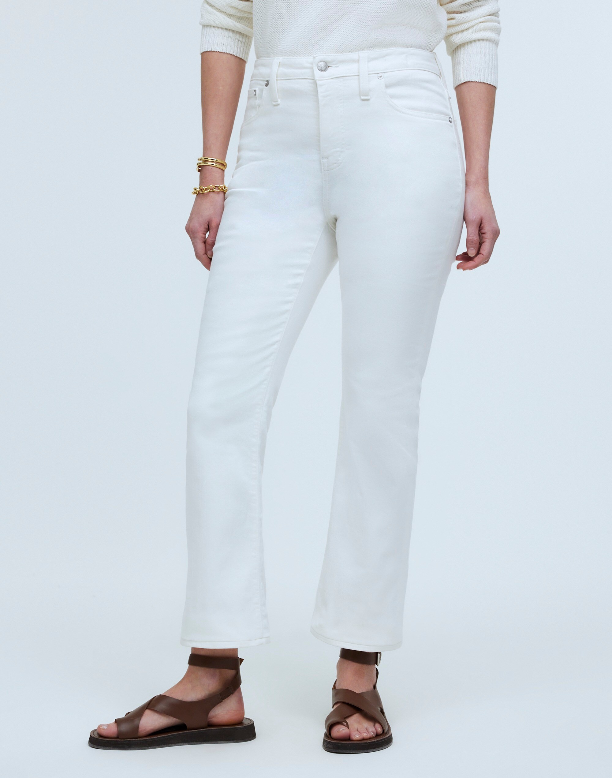 Shop Mw Curvy Kick Out Crop Jeans In Pure White