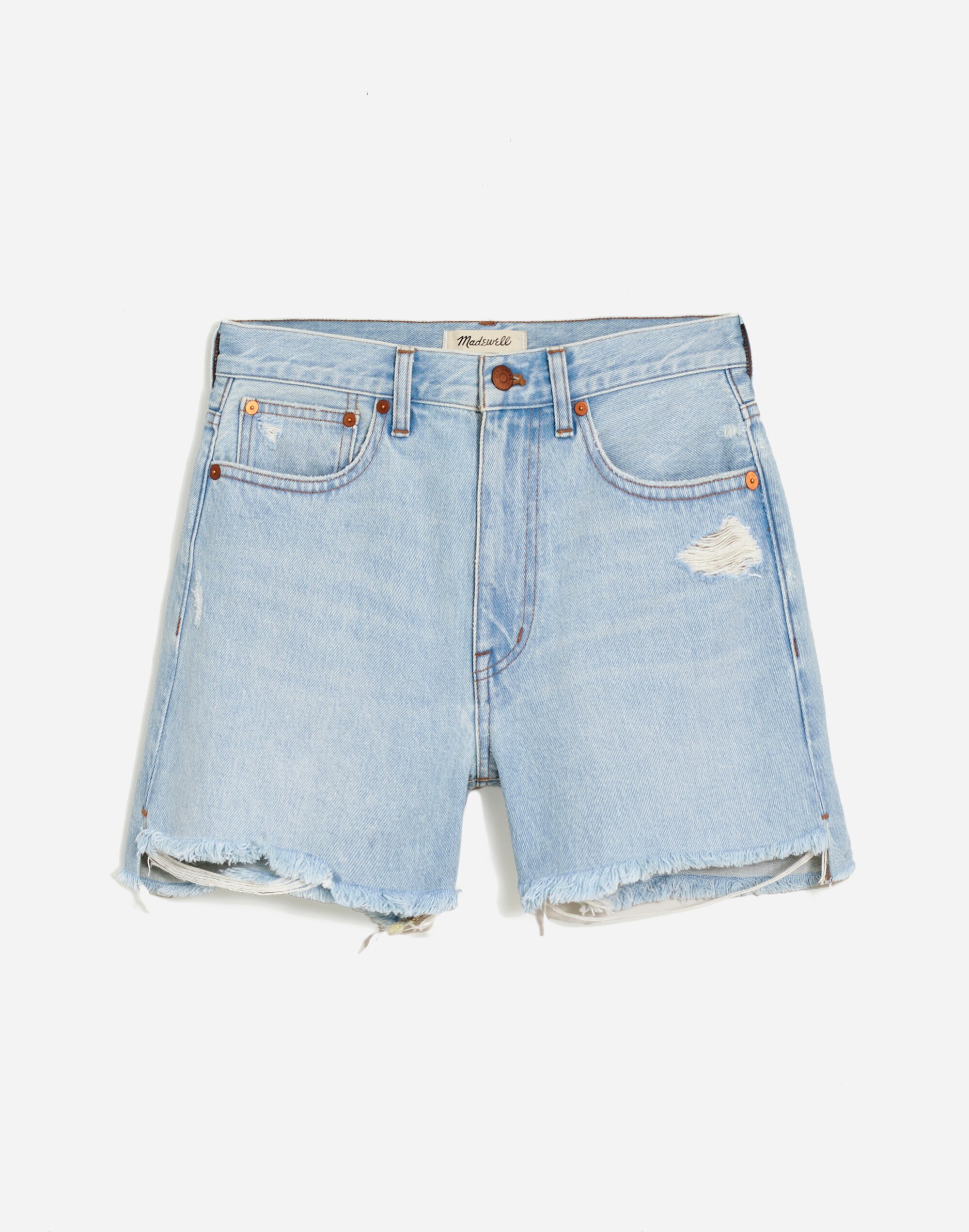Relaxed Mid-Length Denim Shorts in Wengler Wash: Step-Hem Edition