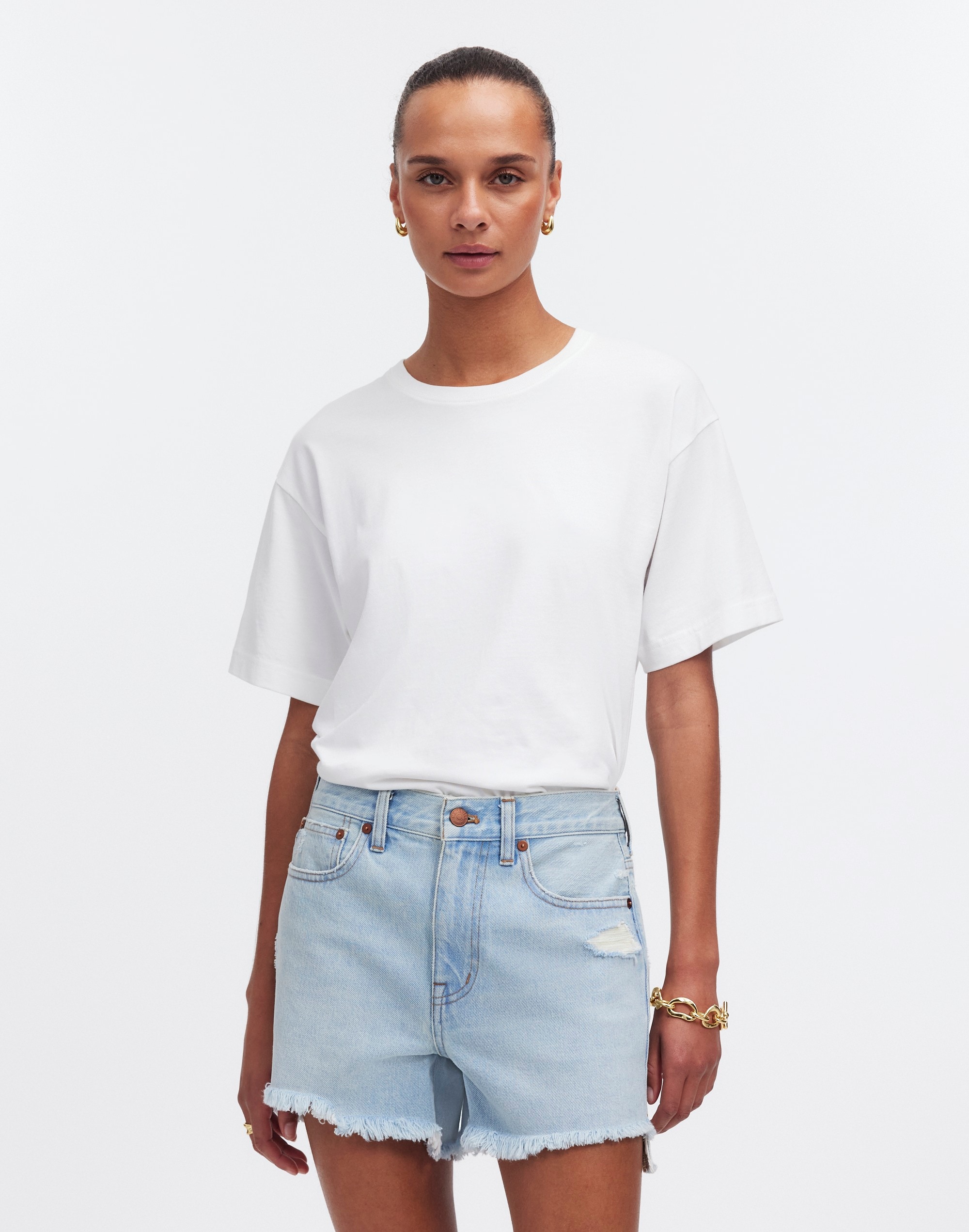 Mw Relaxed Mid-length Denim Shorts In Wengler Wash