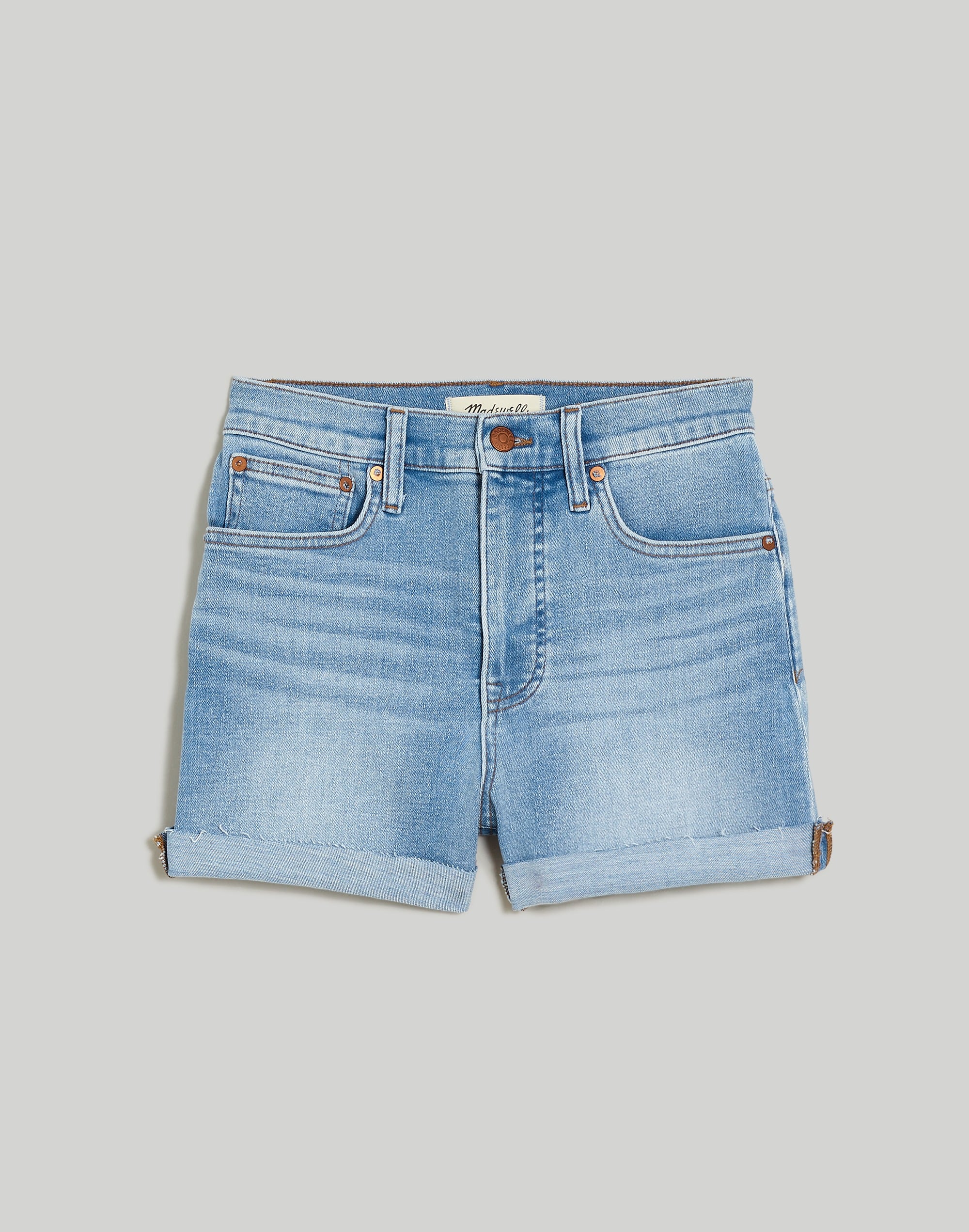 High-Rise Denim Shorts in Beech Wash
