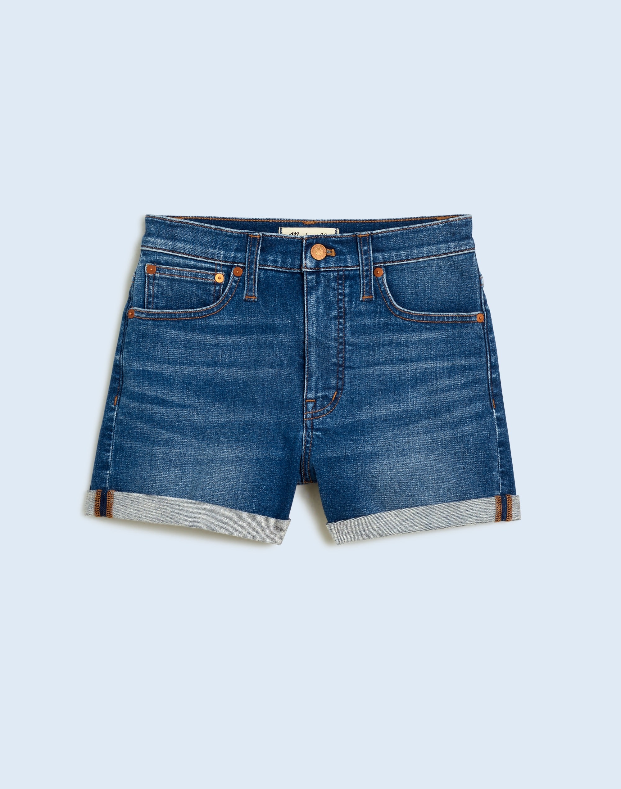 High-Rise Denim Shorts in Karnes Wash
