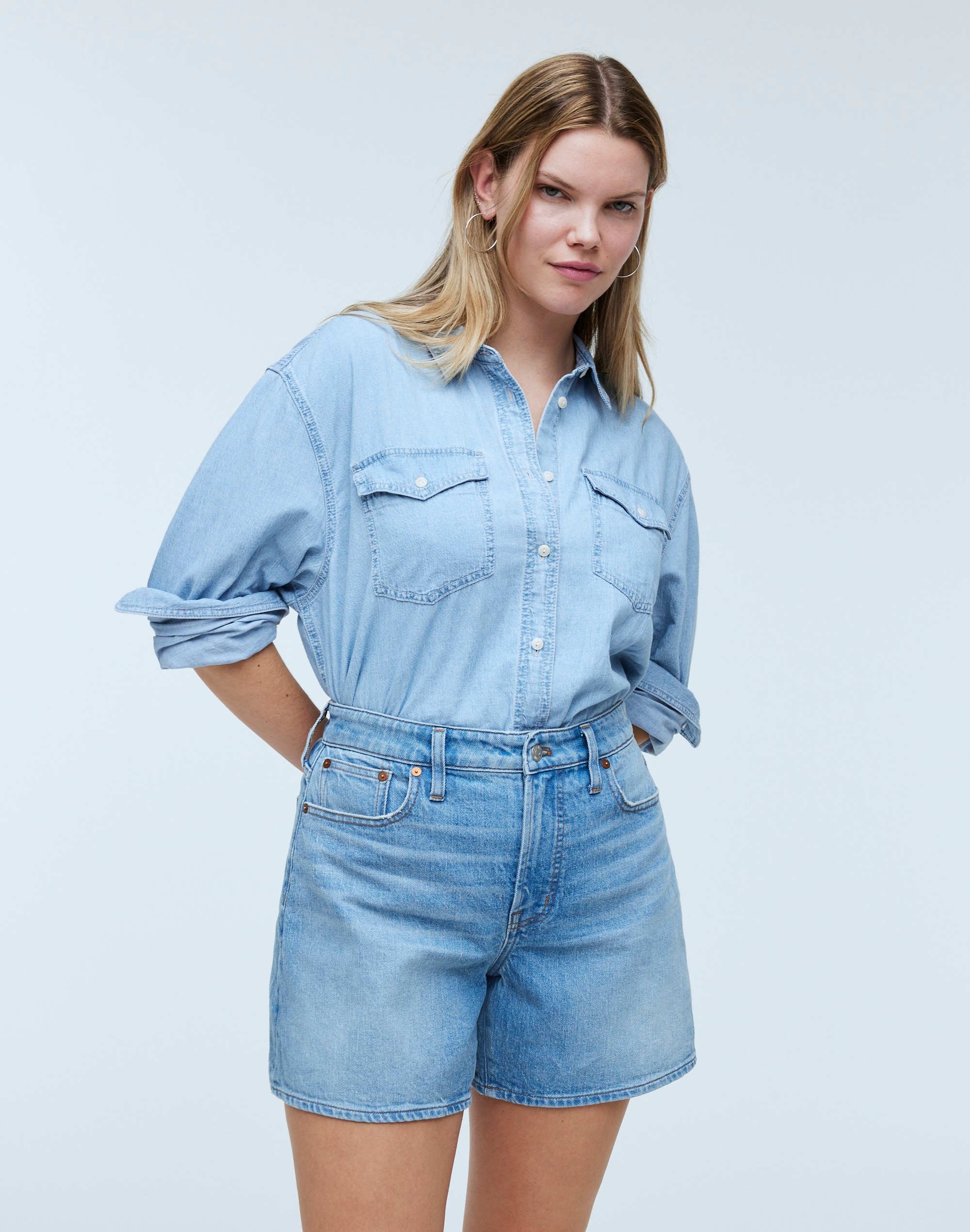 Mw The Curvy Perfect Vintage Mid-length Short In Grennan Wash