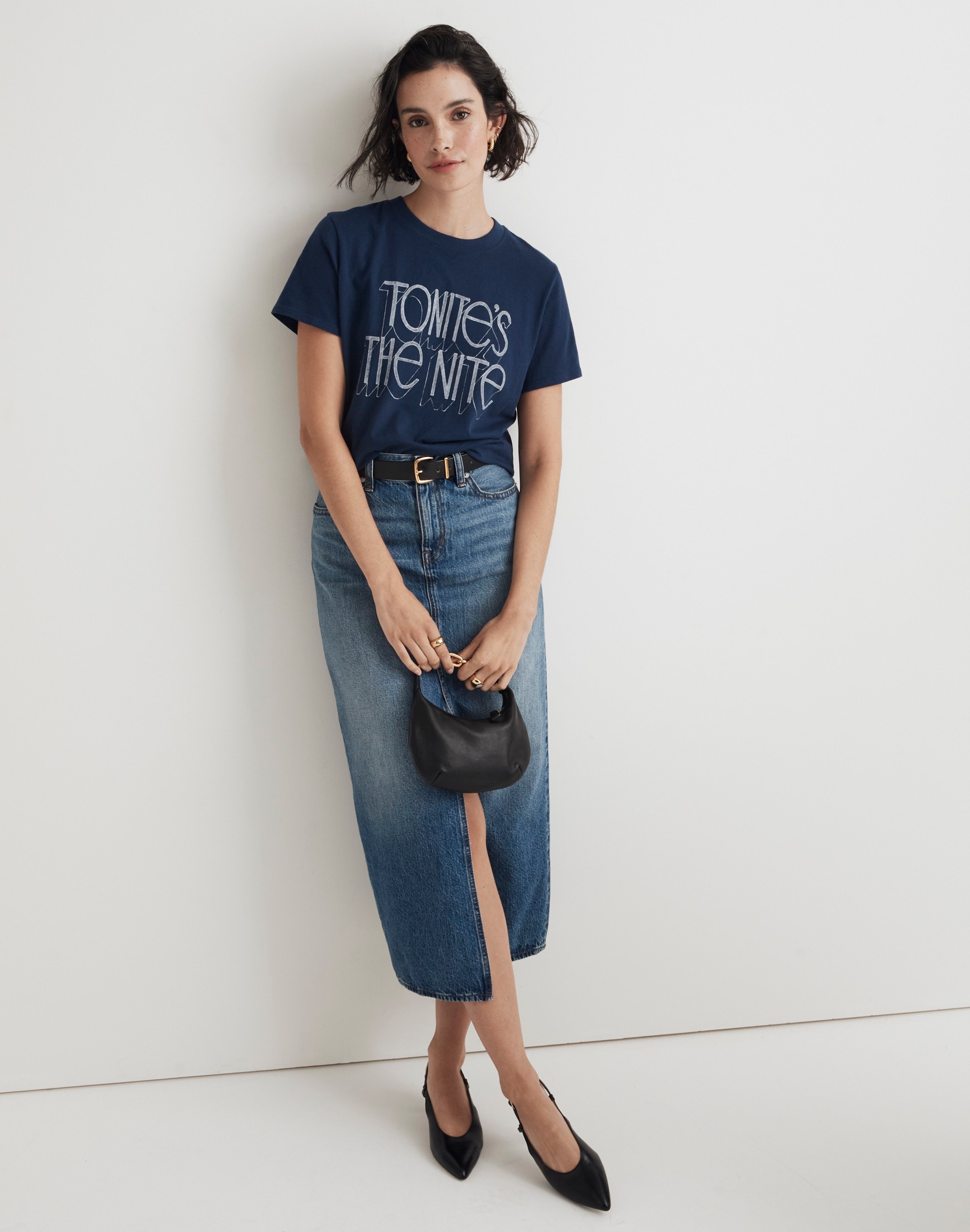 Tonite's The Nite Graphic Softfade Cotton Crewneck Relaxed Tee