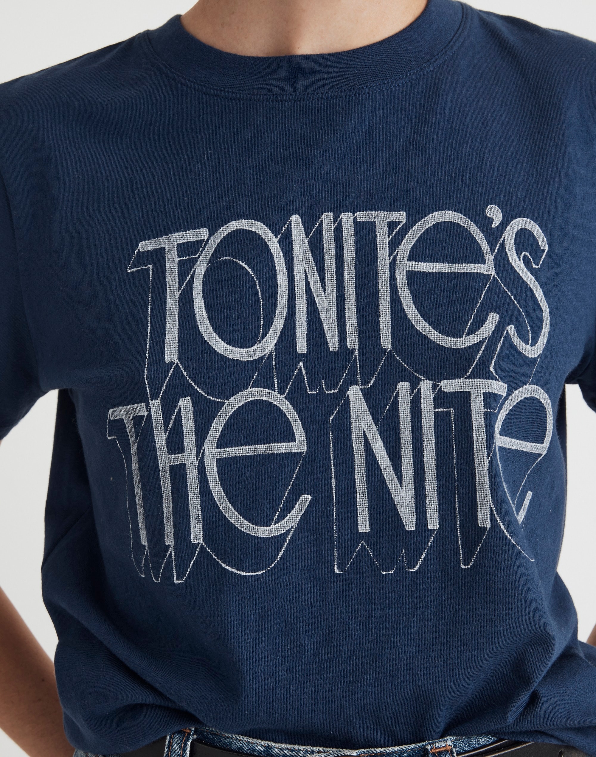 Tonite's The Nite Graphic Softfade Cotton Crewneck Relaxed Tee