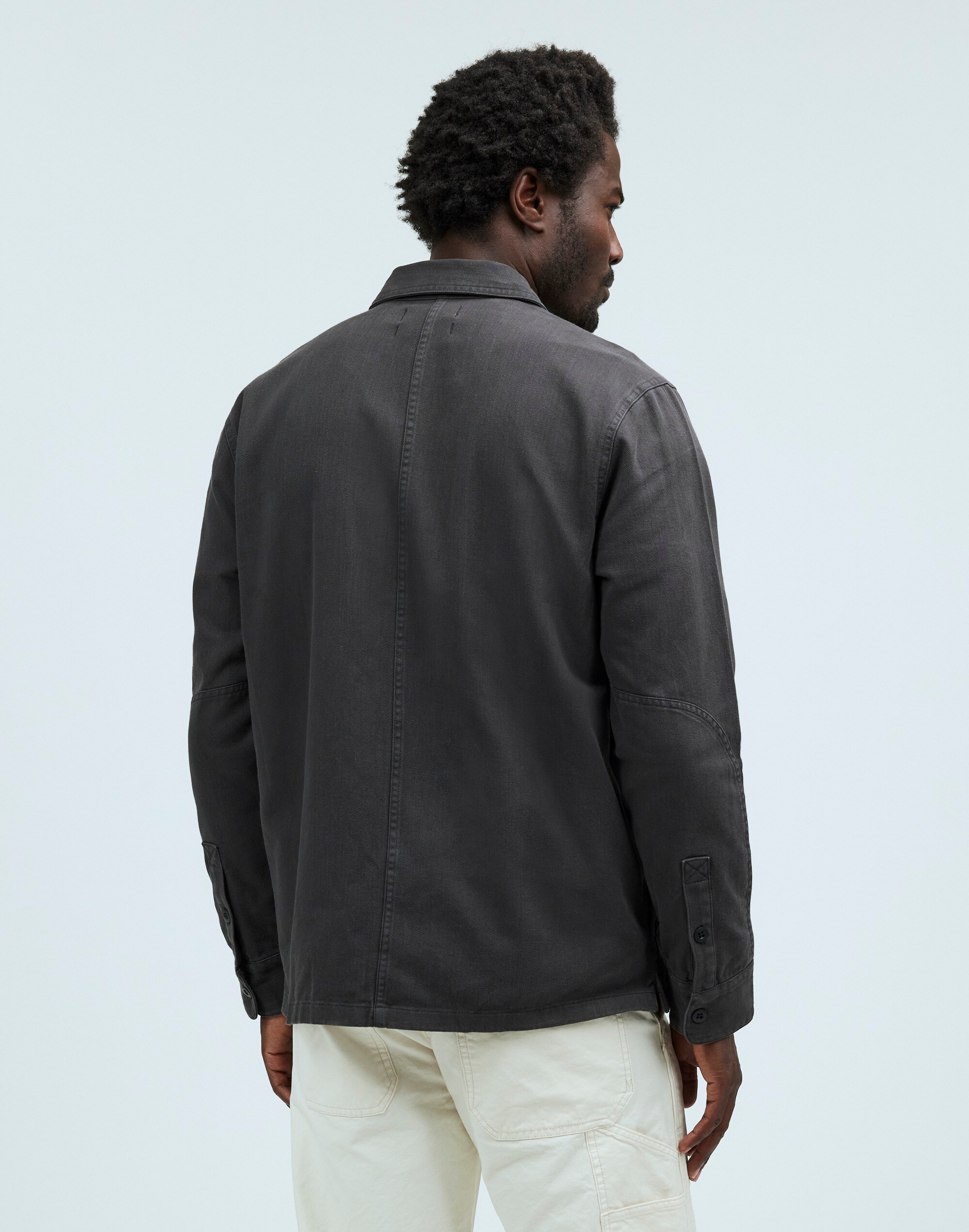 Straight Hem Garment-Dyed Work Shirt