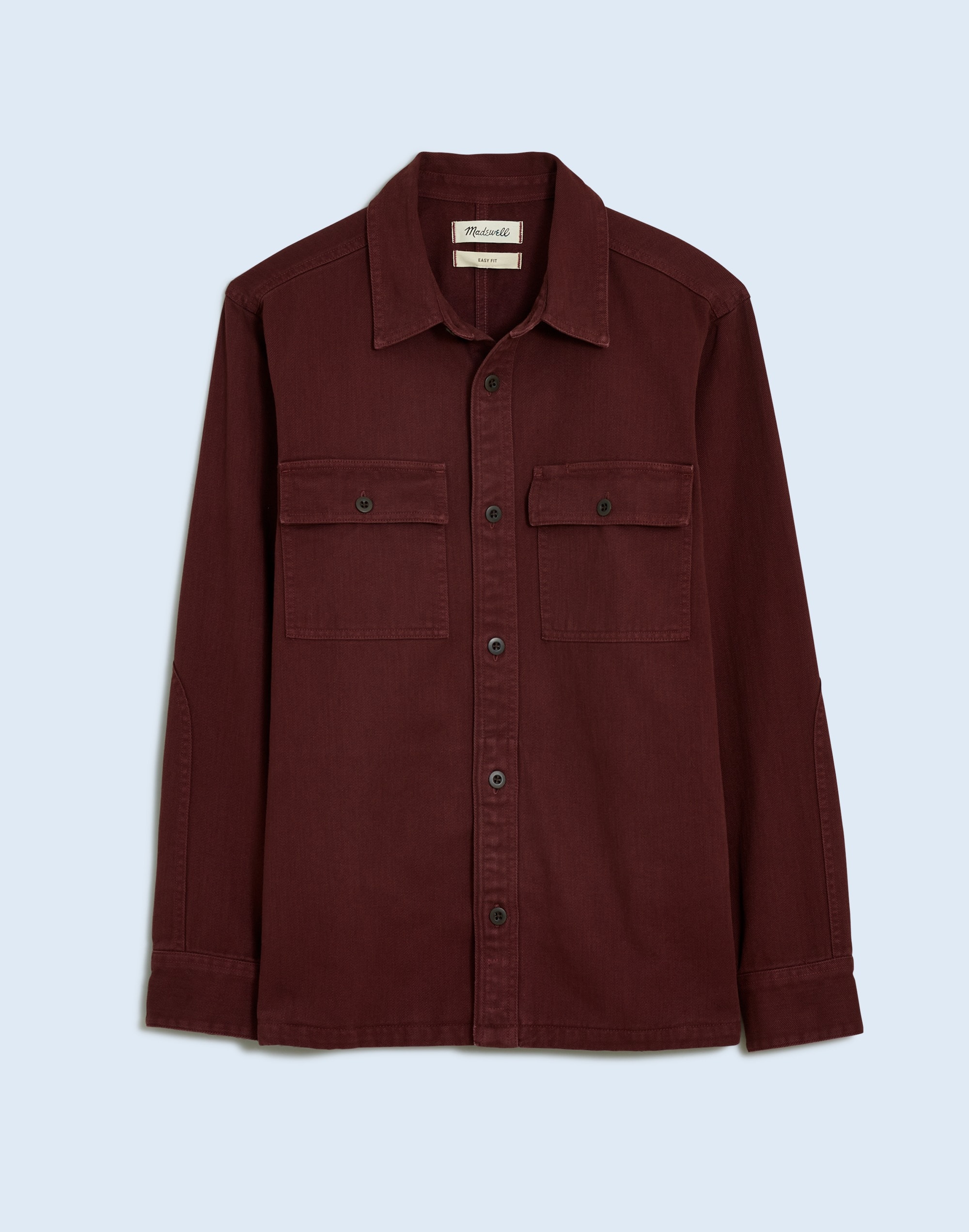 Straight Hem Garment-Dyed Work Shirt
