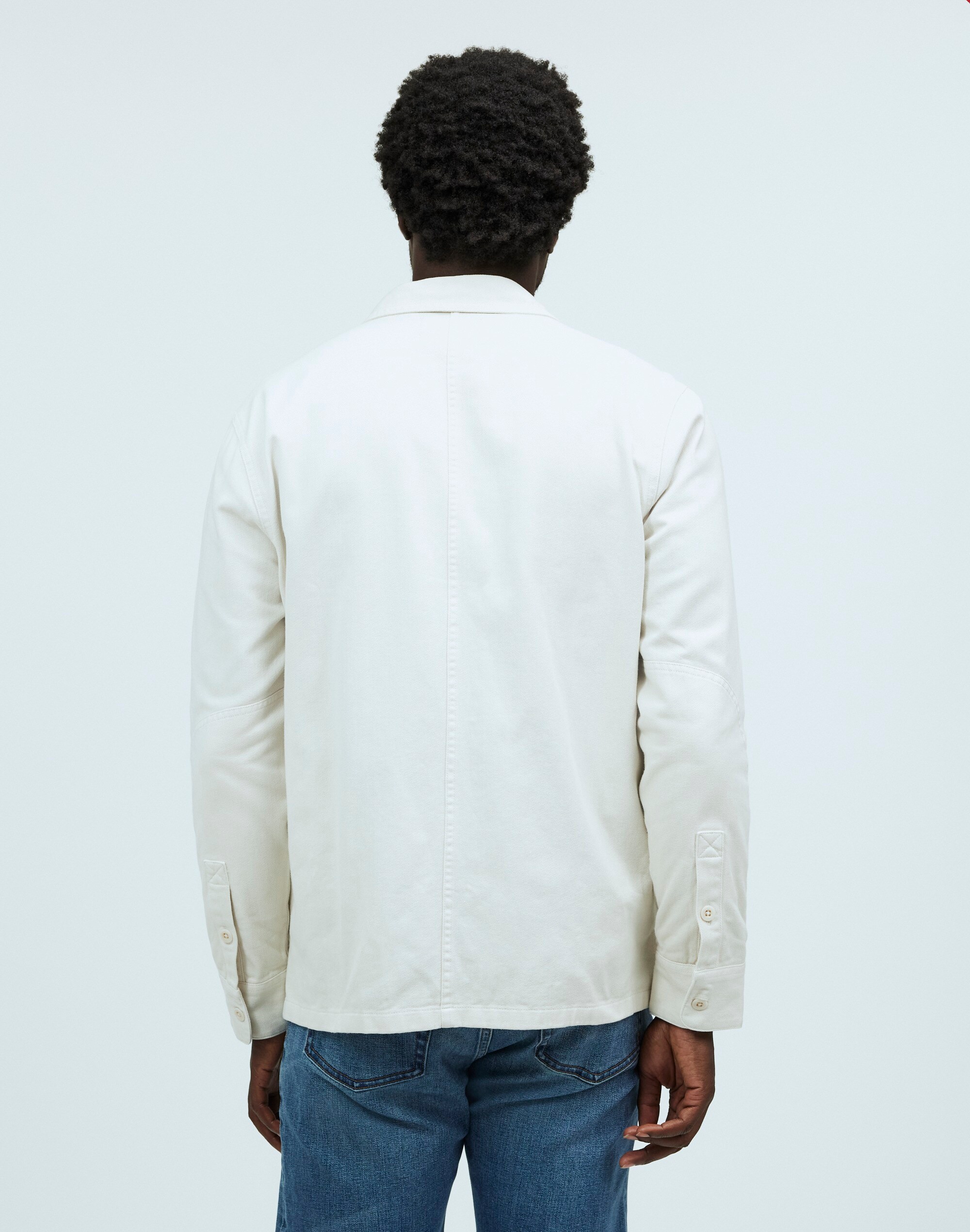 Straight Hem Garment-Dyed Work Shirt