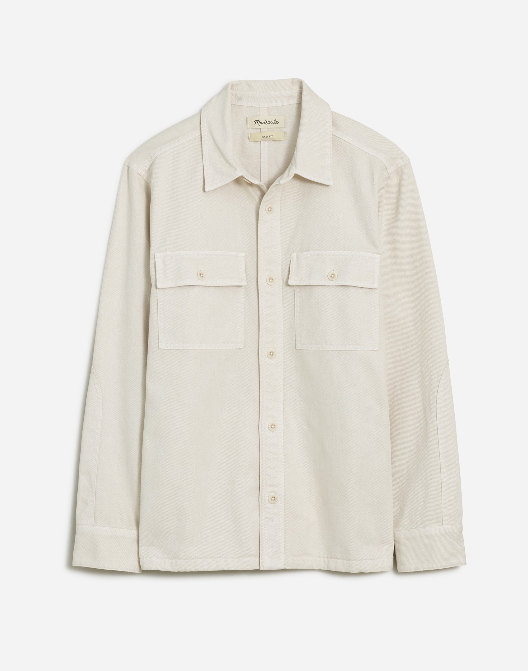 Straight Hem Garment-Dyed Work Shirt