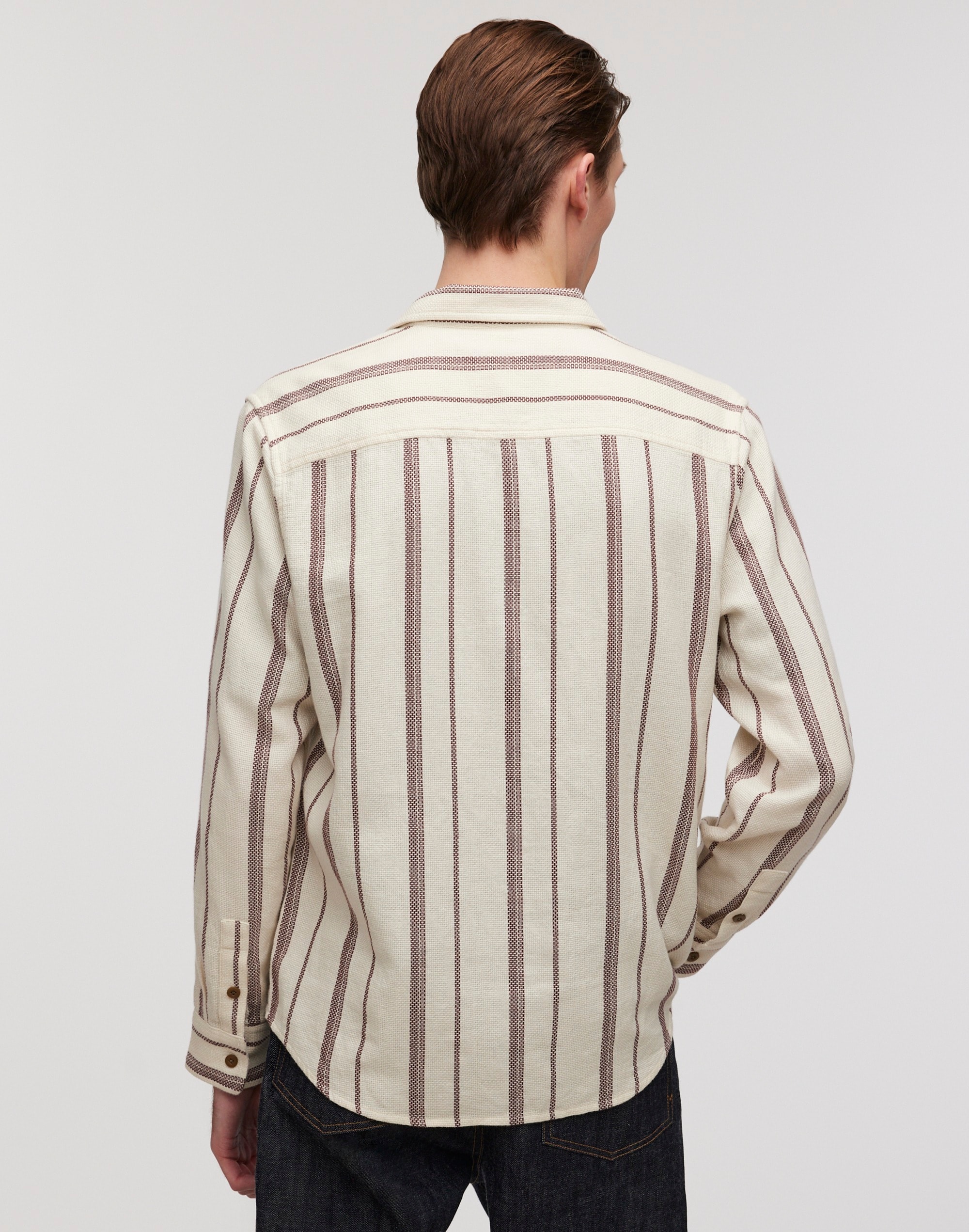 Easy Long-Sleeve Shirt in Cotton Dobby