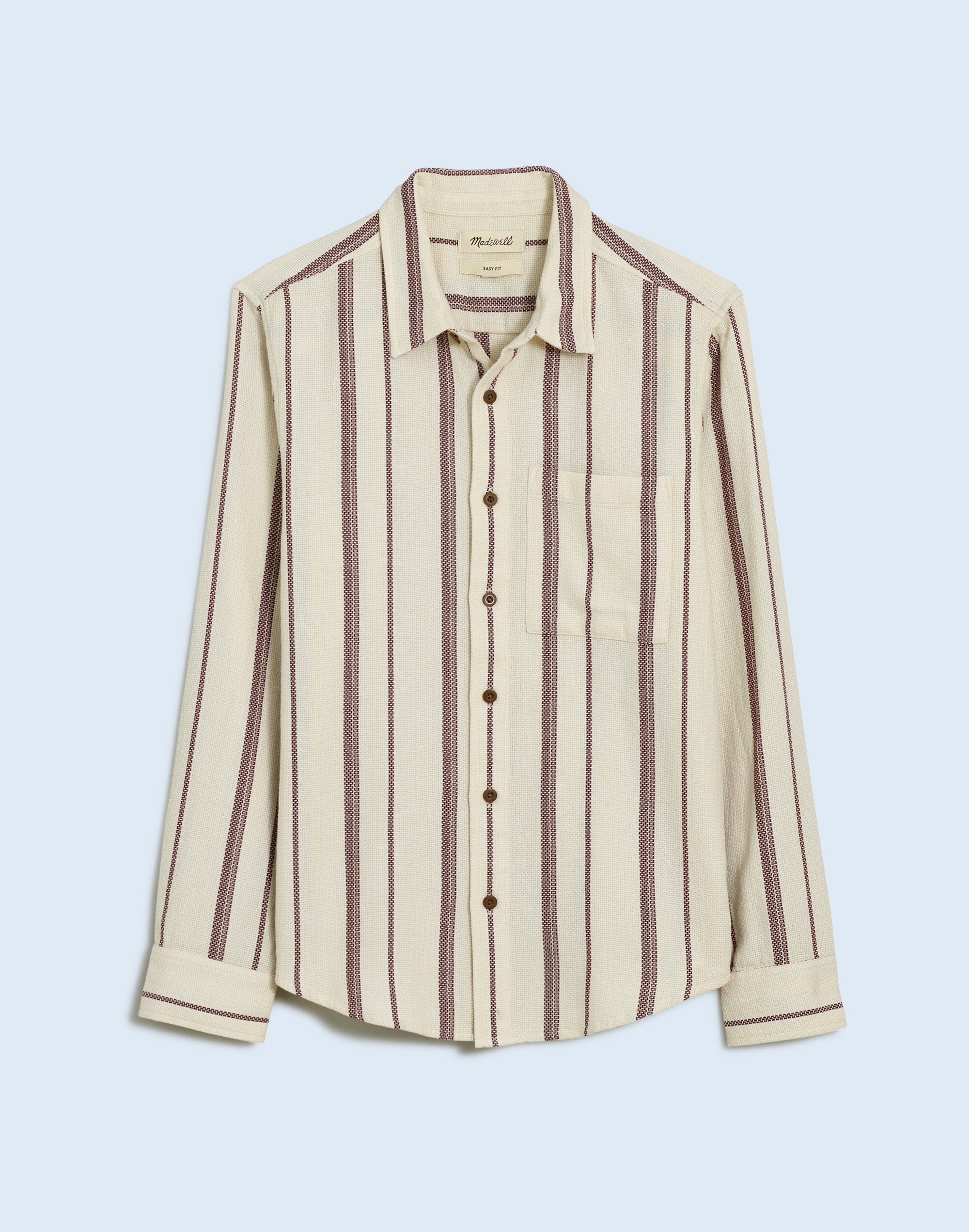 Easy Long-Sleeve Shirt in Cotton Dobby