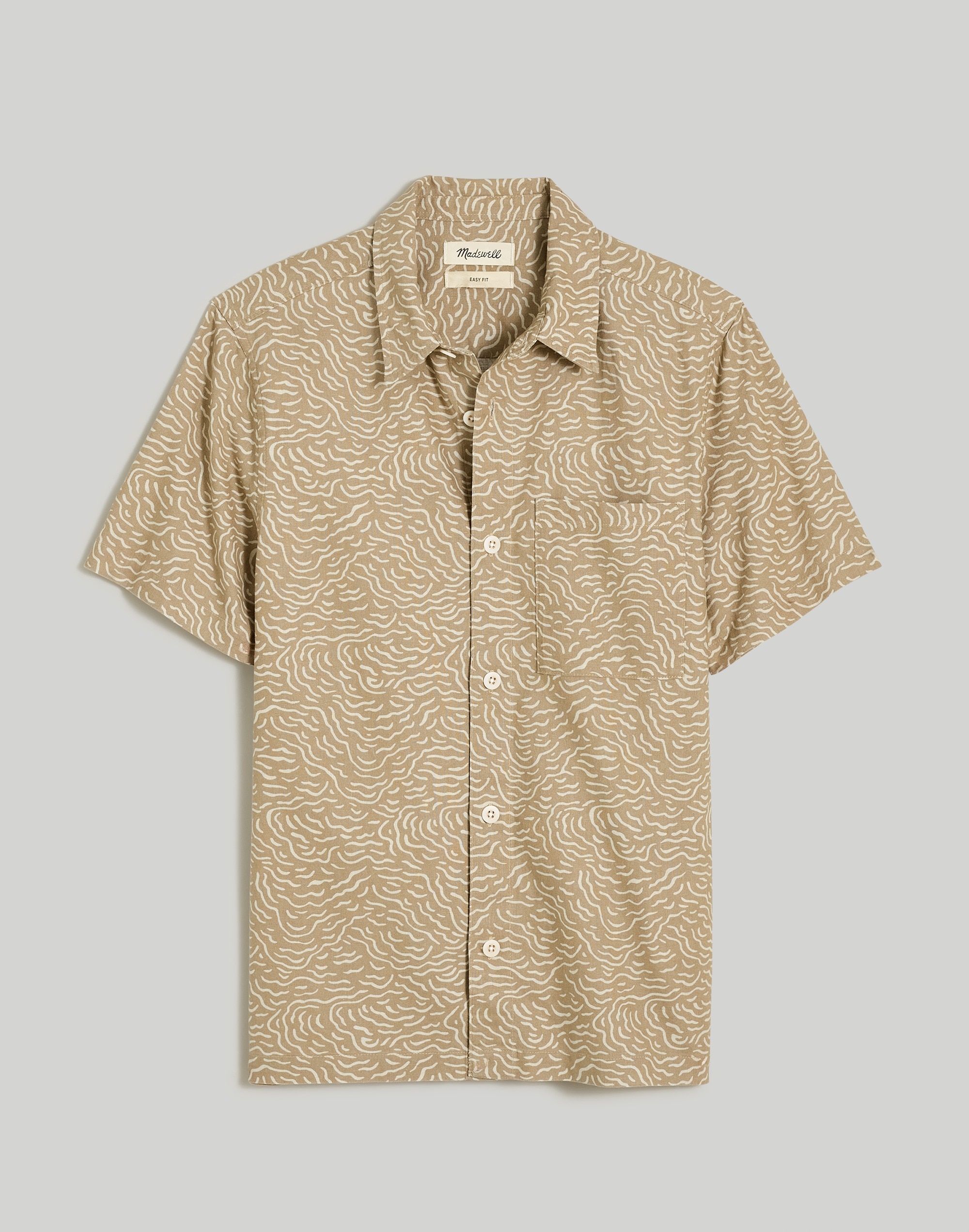 Easy Short-Sleeve Shirt in Hemp-Cotton Blend