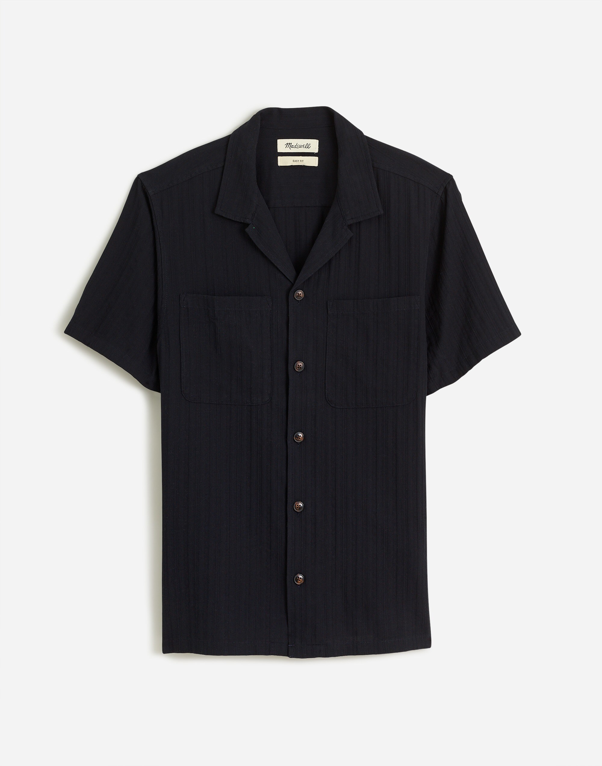 Easy Short-Sleeve Shirt in Stripe in almost black image 6