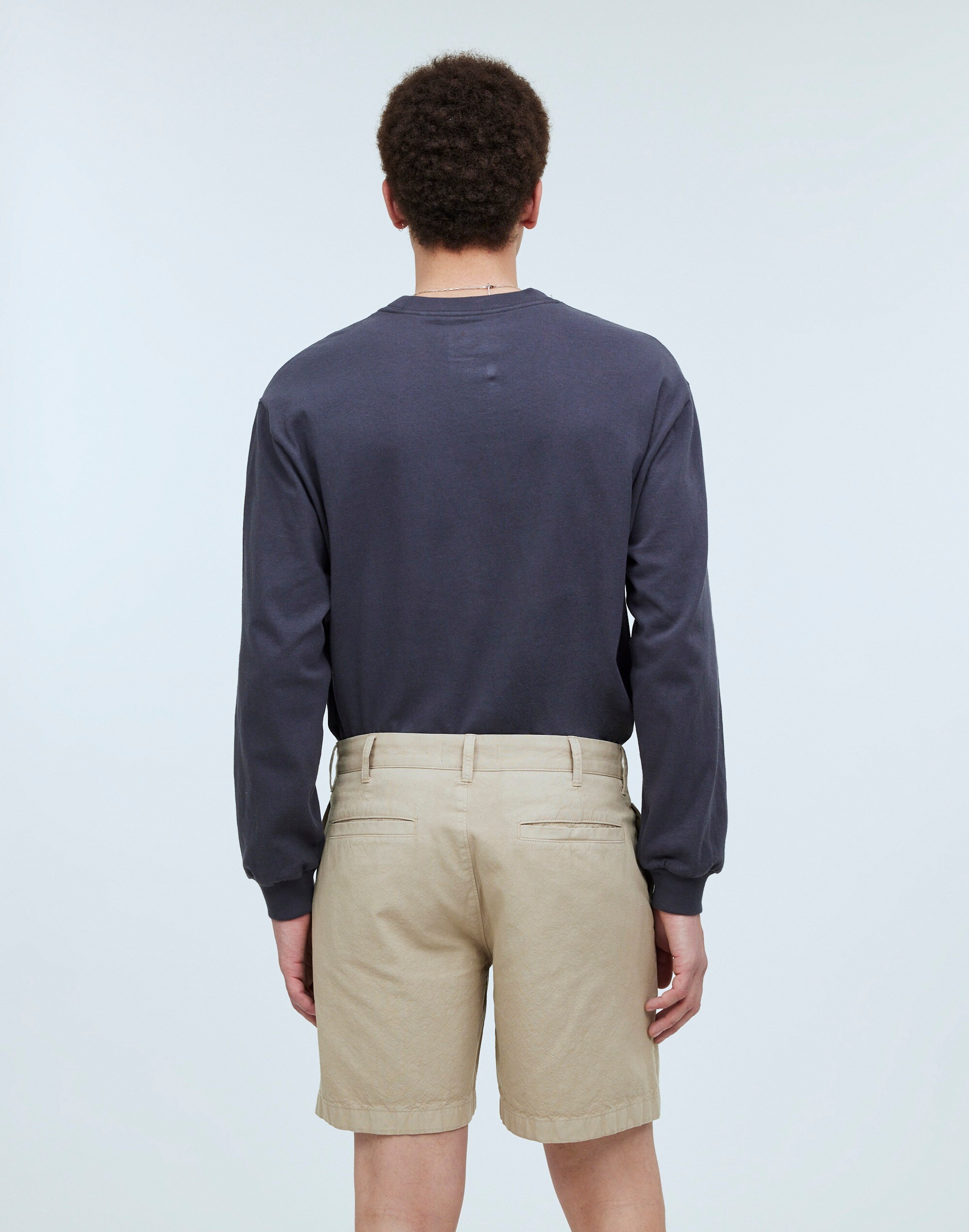 Cotton-Hemp Blend Pleated Shorts