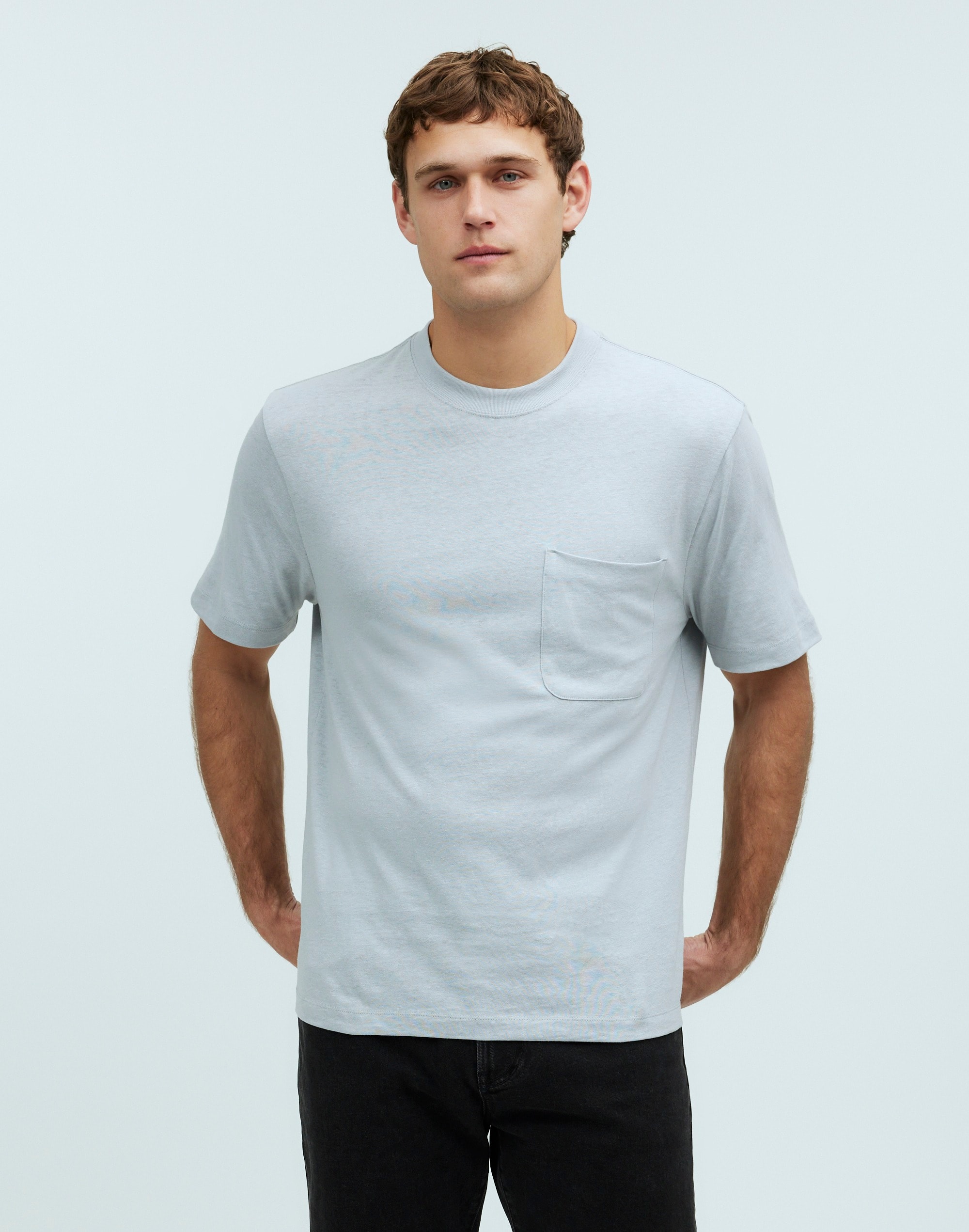 Cotton-Linen Blend Boxy Tee