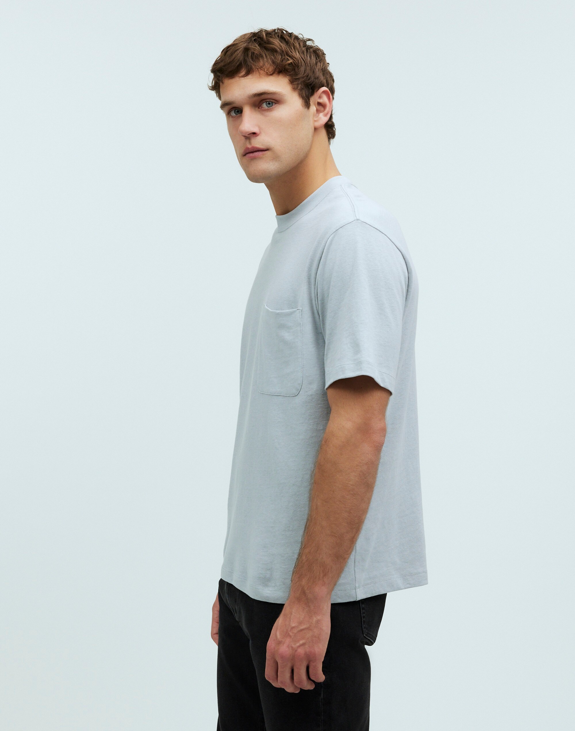 Cotton-Linen Blend Boxy Tee