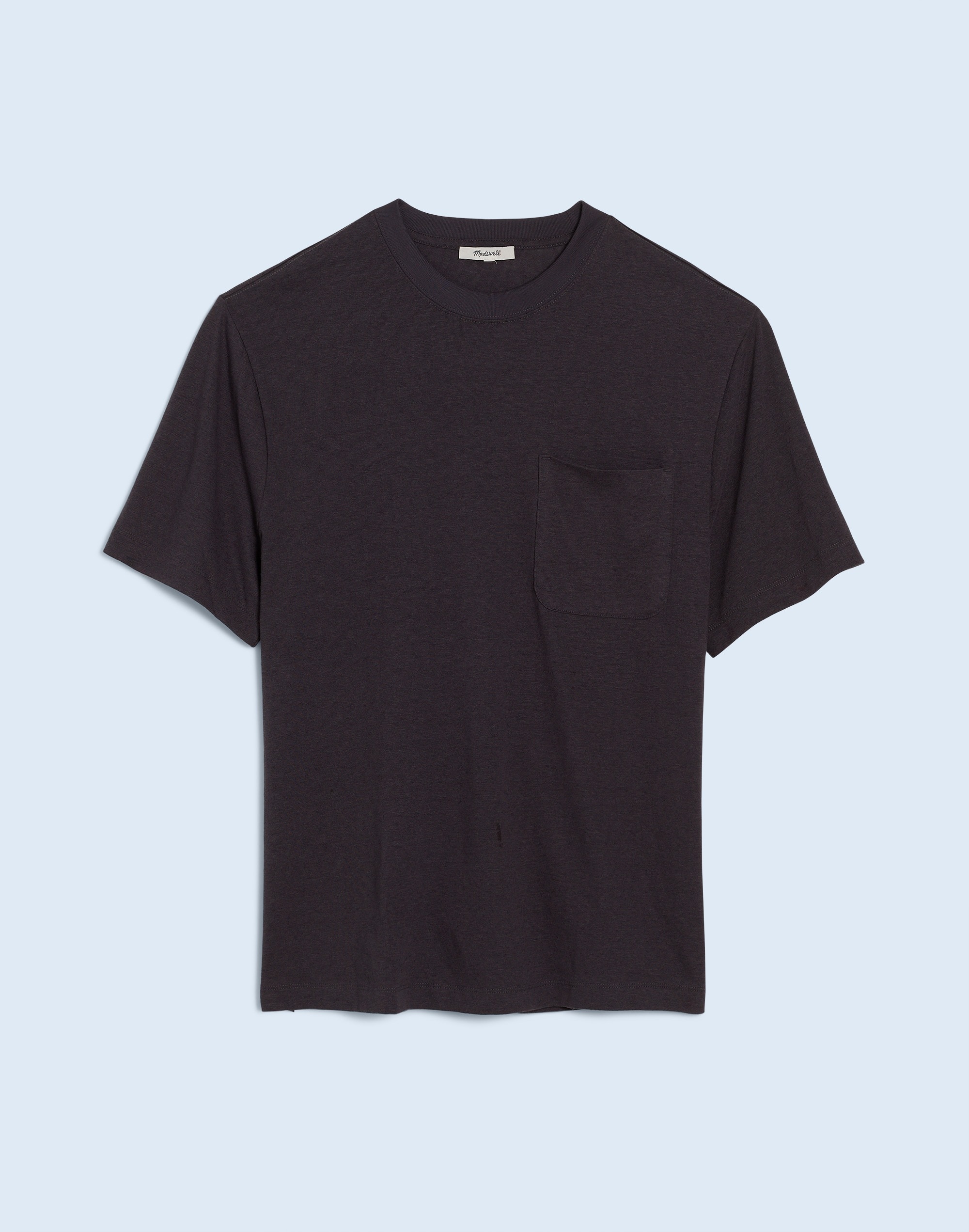 Mw Cotton-linen Blend Boxy Tee In Cool Obsidian