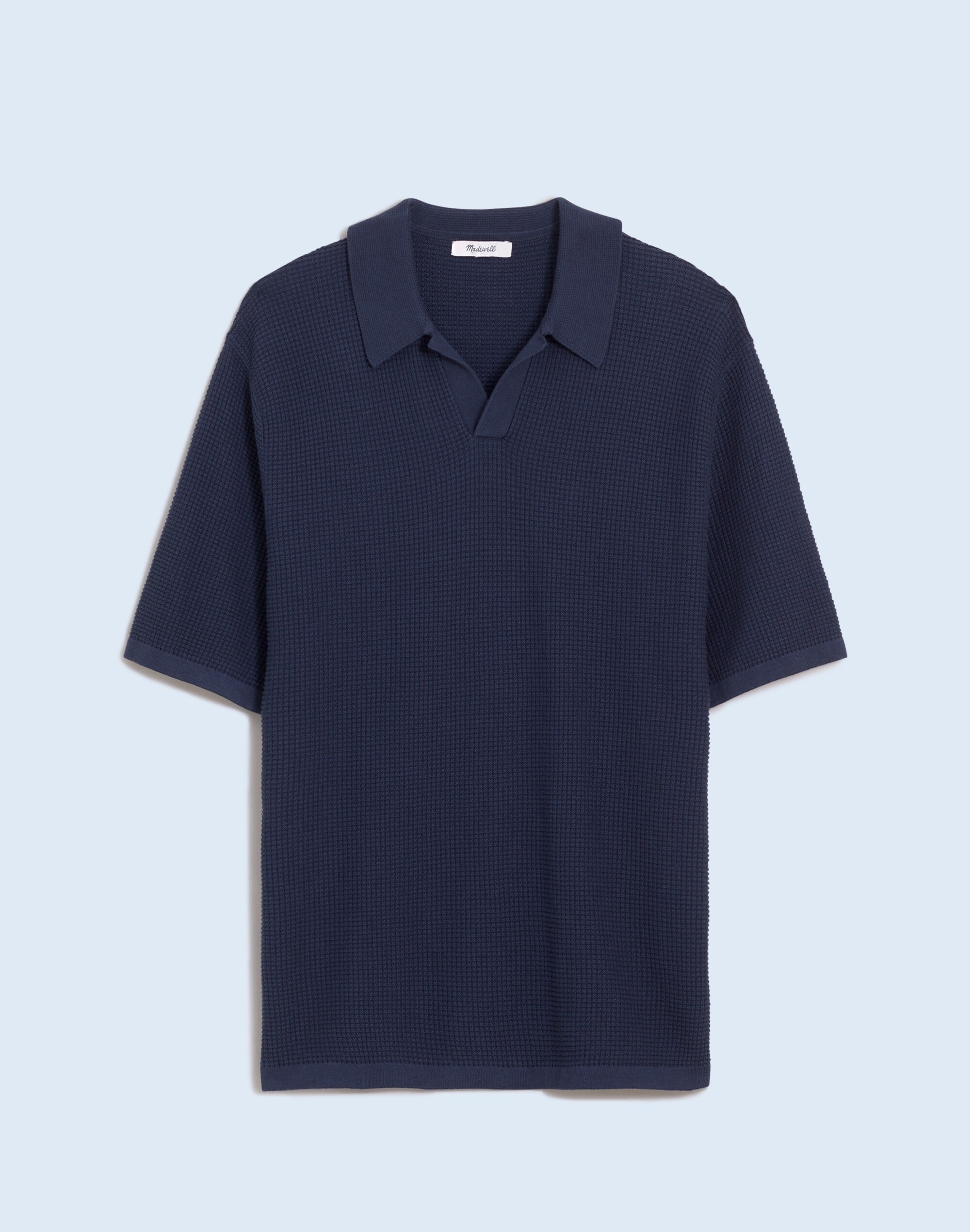 Johnny-Collar Short-Sleeve Sweater Polo