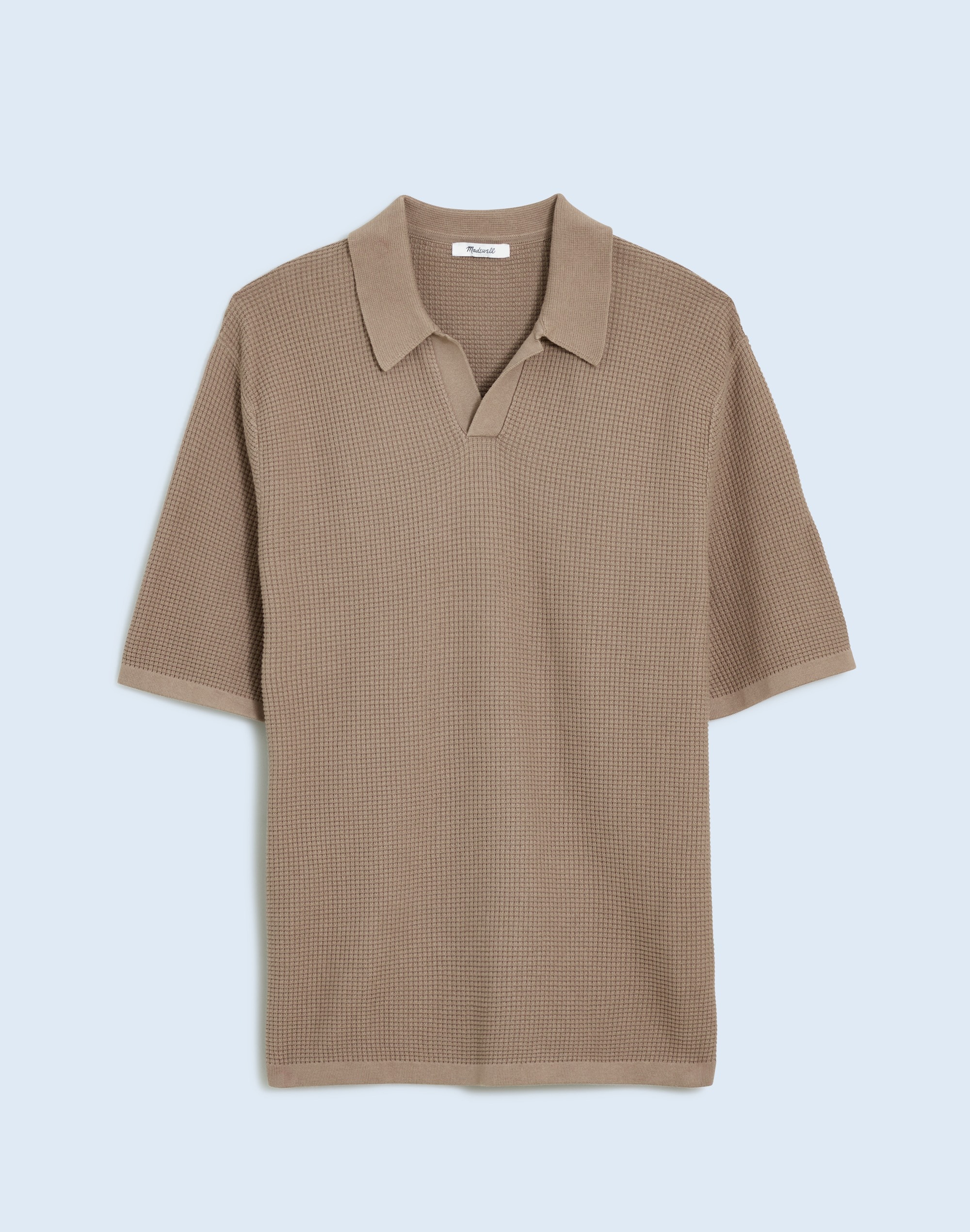Johnny-Collar Short-Sleeve Sweater Polo