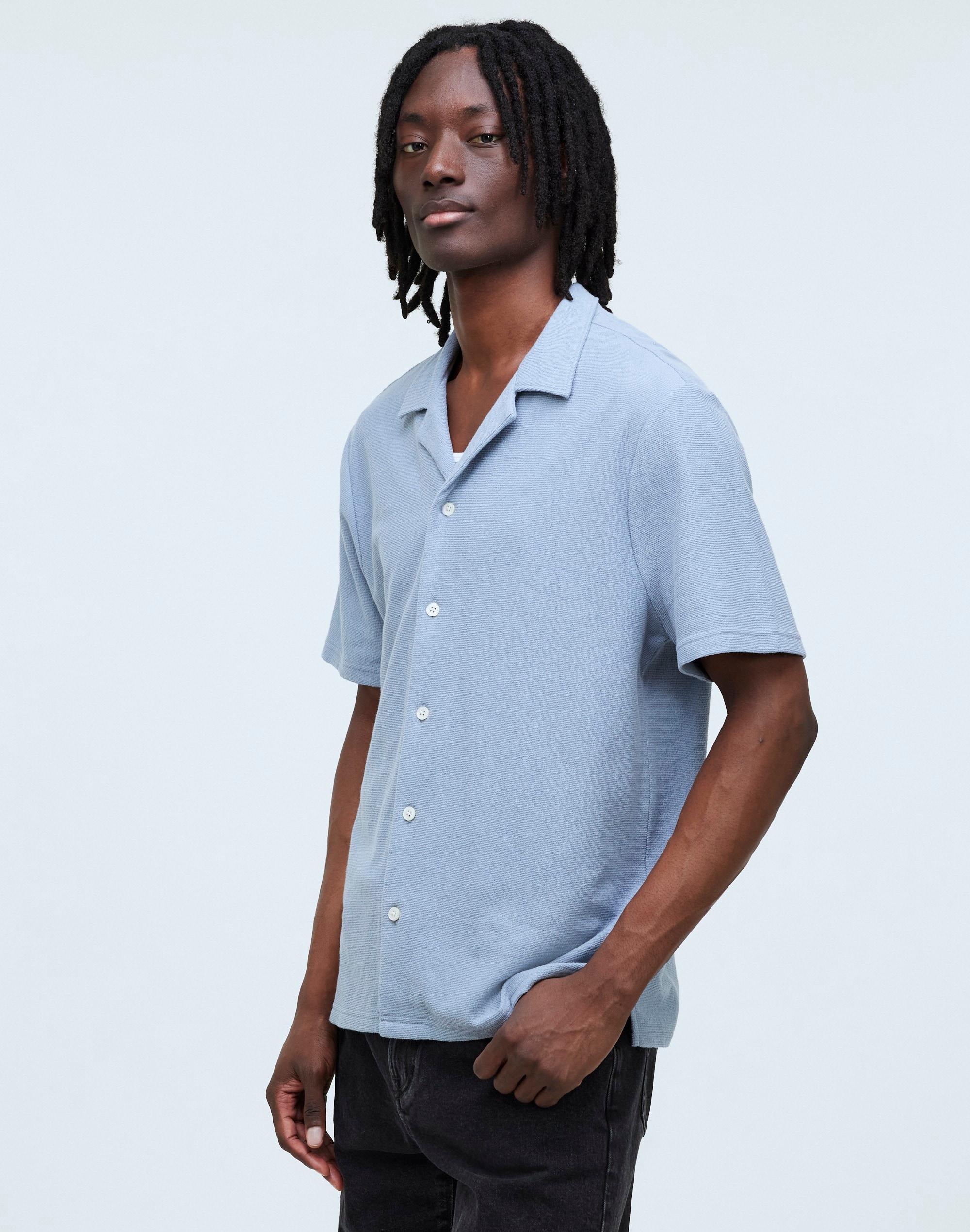 Easy Short-Sleeve Shirt in Stripe Jacquard | Madewell