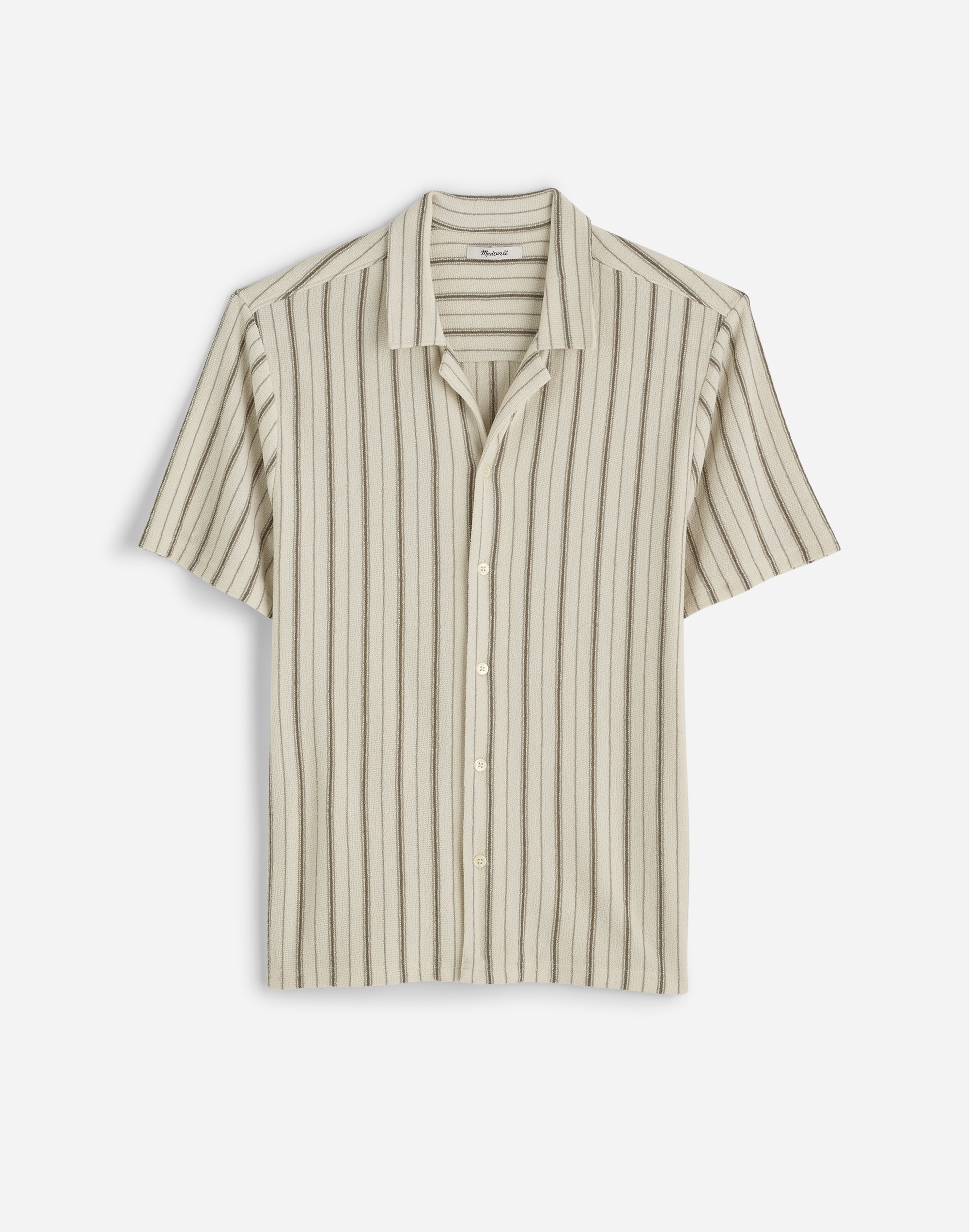 Easy Short-Sleeve Shirt in Stripe Jacquard