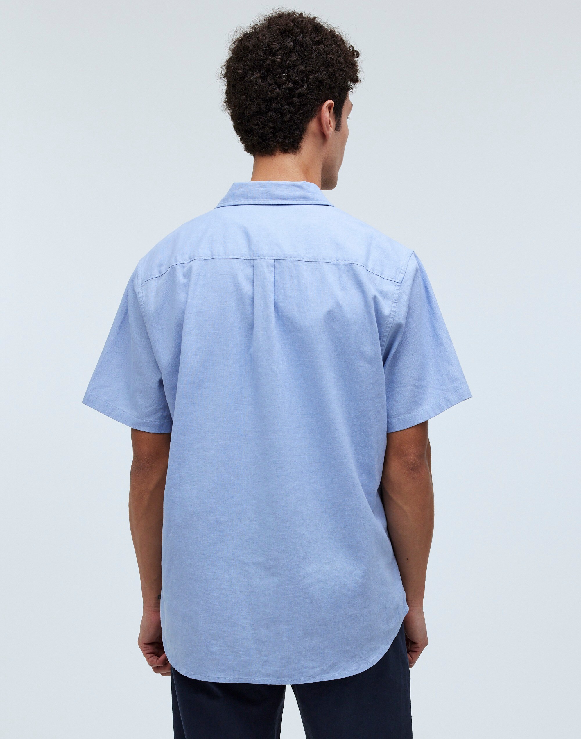 Perfect Short-Sleeve Shirt in Hemp-Cotton Blend