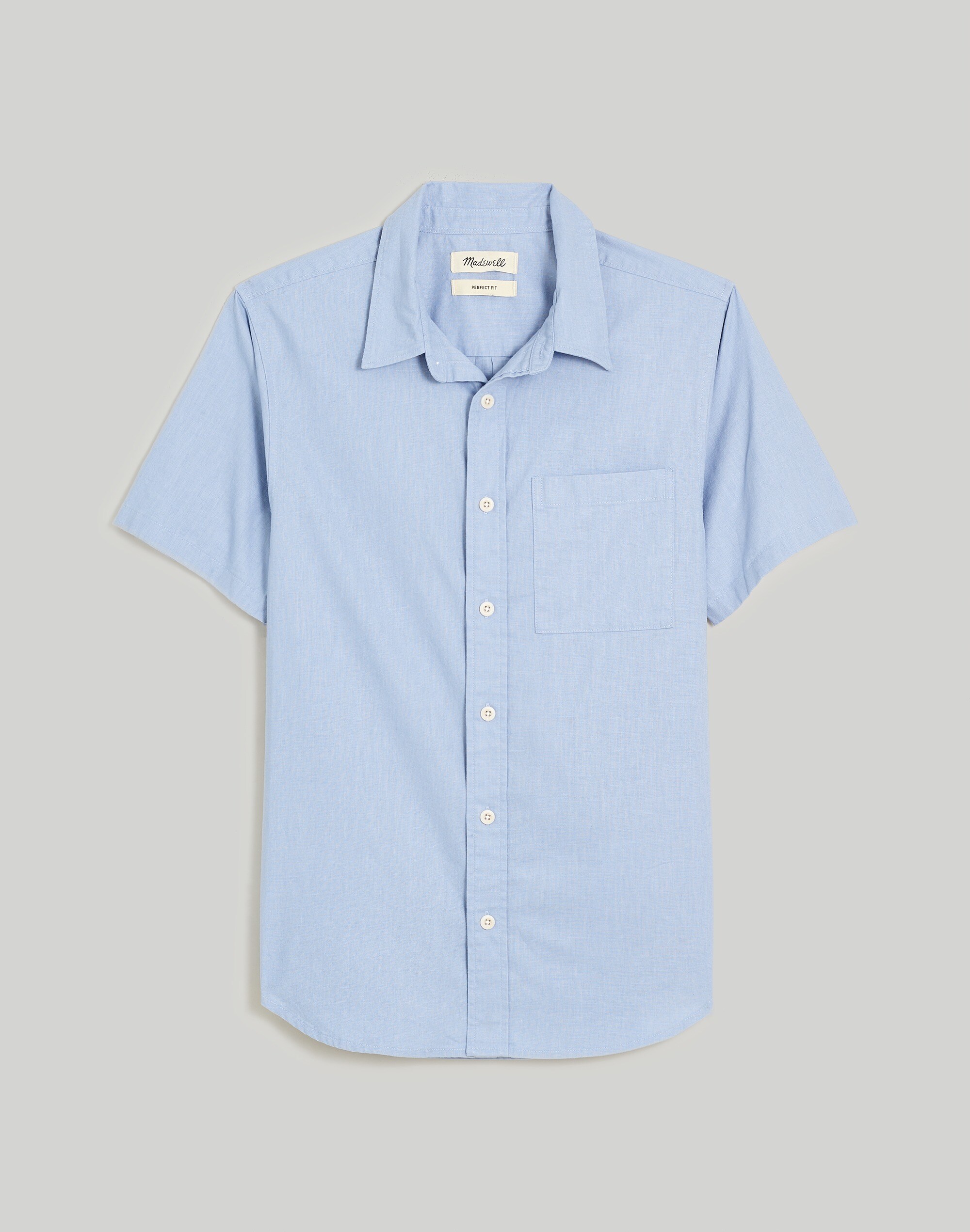 Perfect Short-Sleeve Shirt in Hemp-Cotton Blend