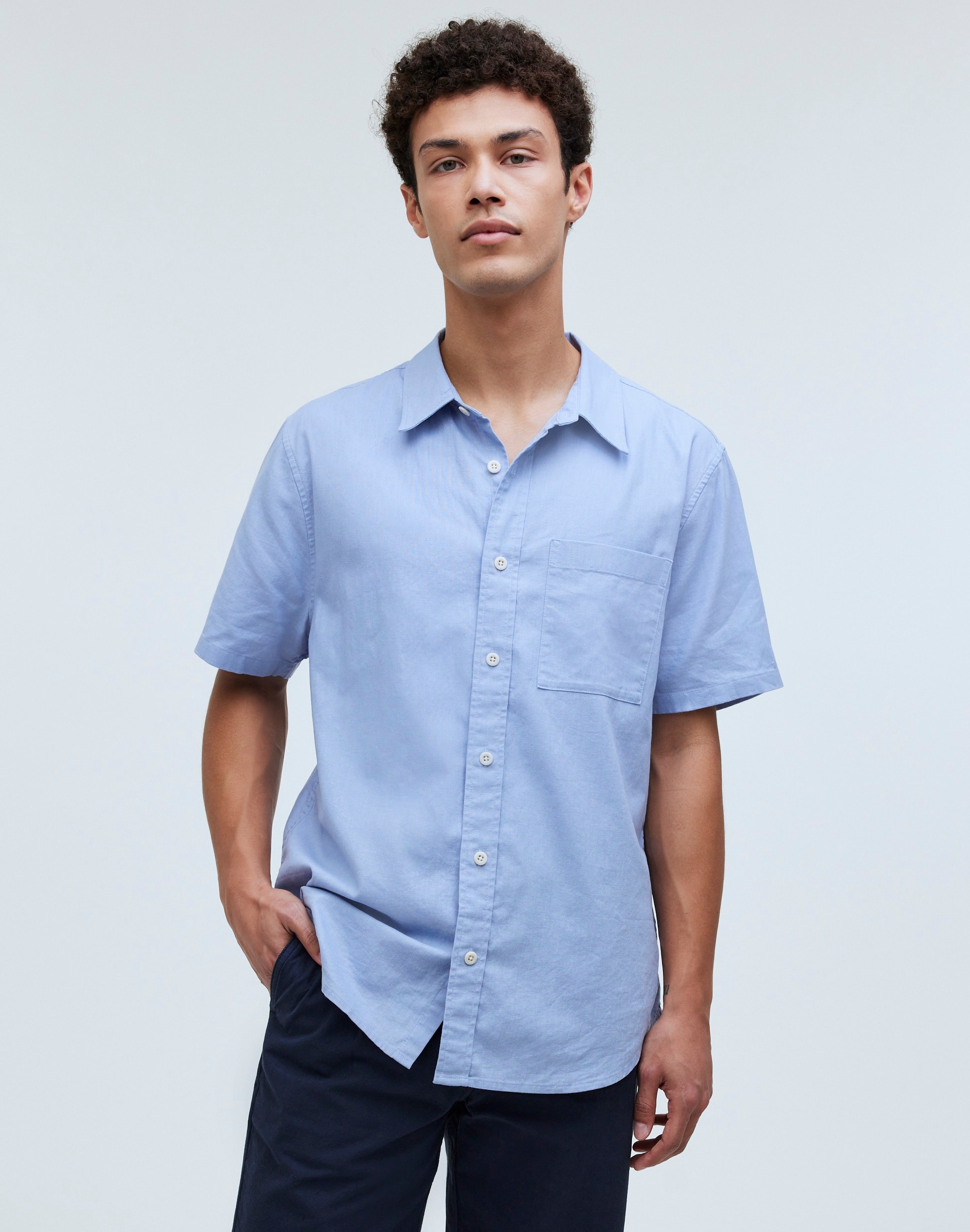 Mw Perfect Short-sleeve Shirt In Craft Blue