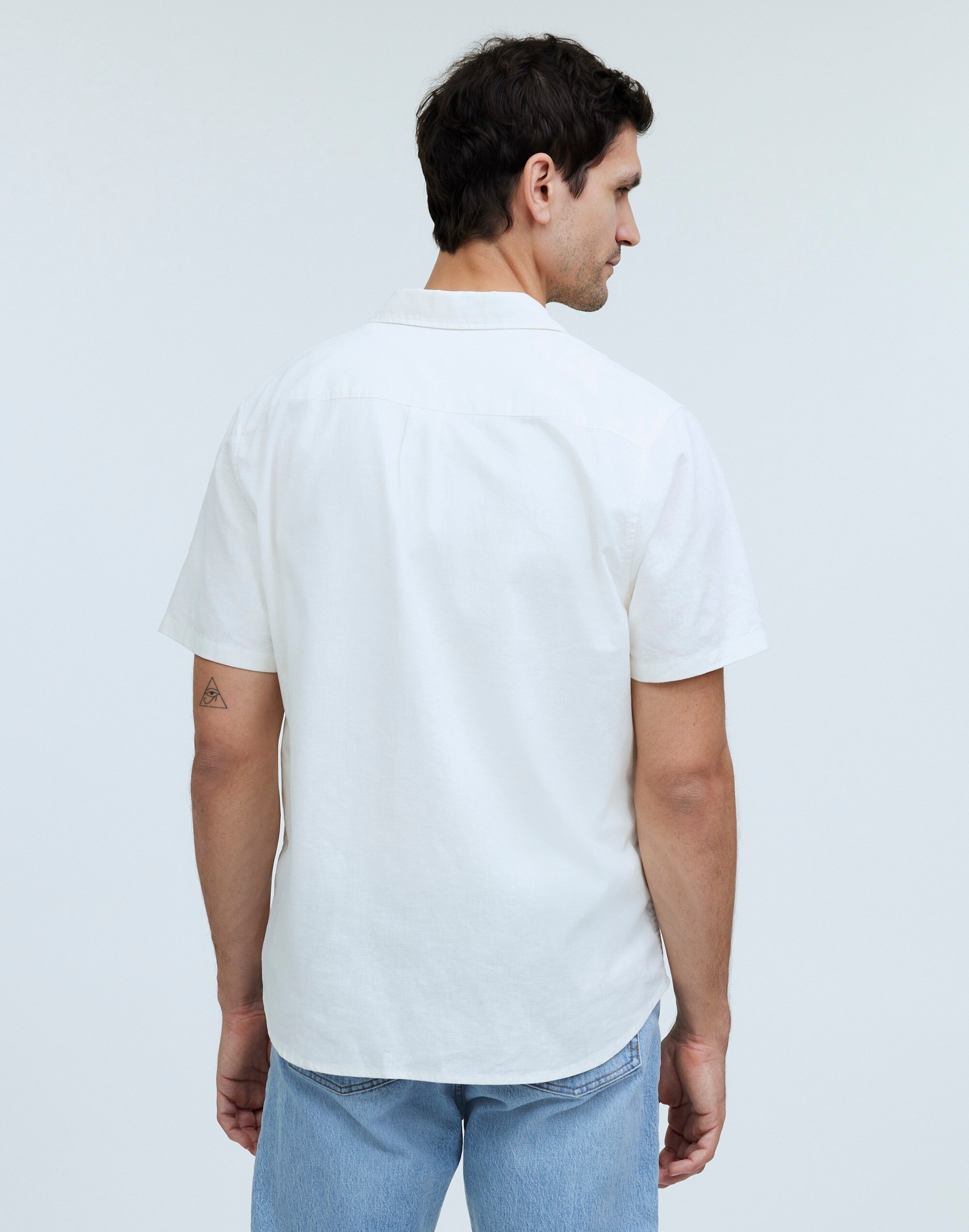 Perfect Short-Sleeve Shirt in Hemp-Cotton Blend