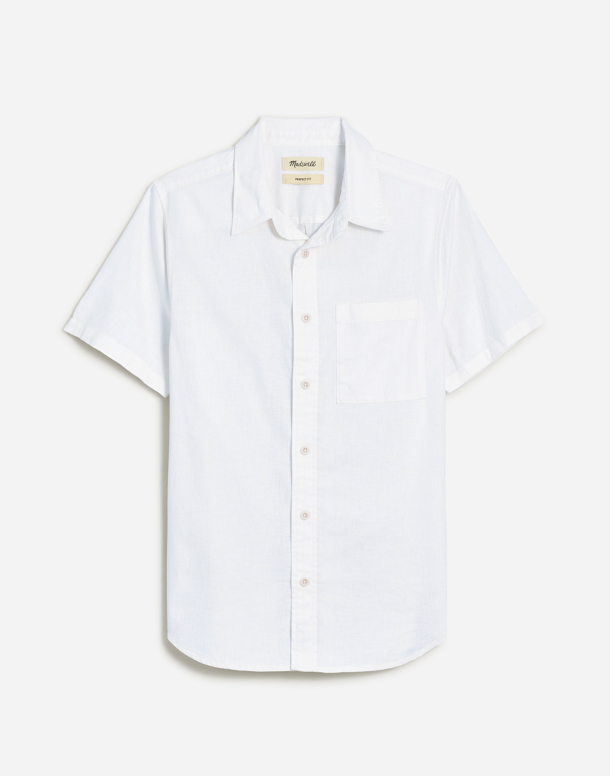 Perfect Short-Sleeve Shirt in Hemp-Cotton Blend