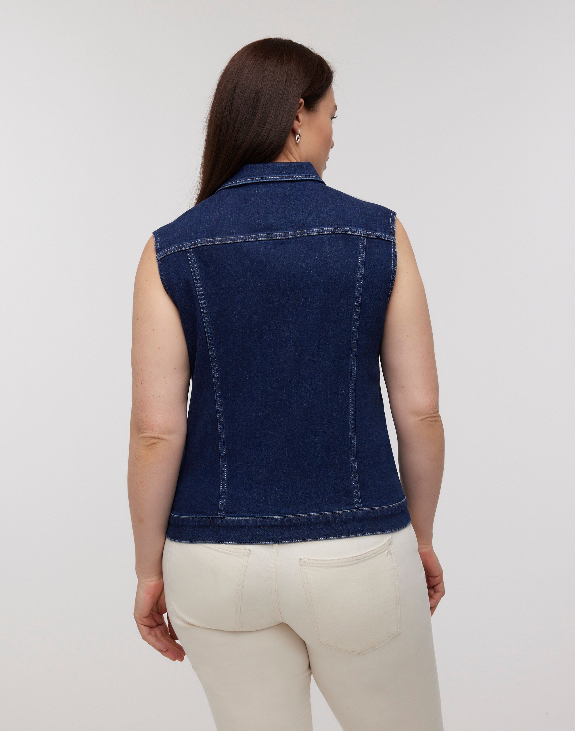 Denim Fitted Vest in Rocco Wash