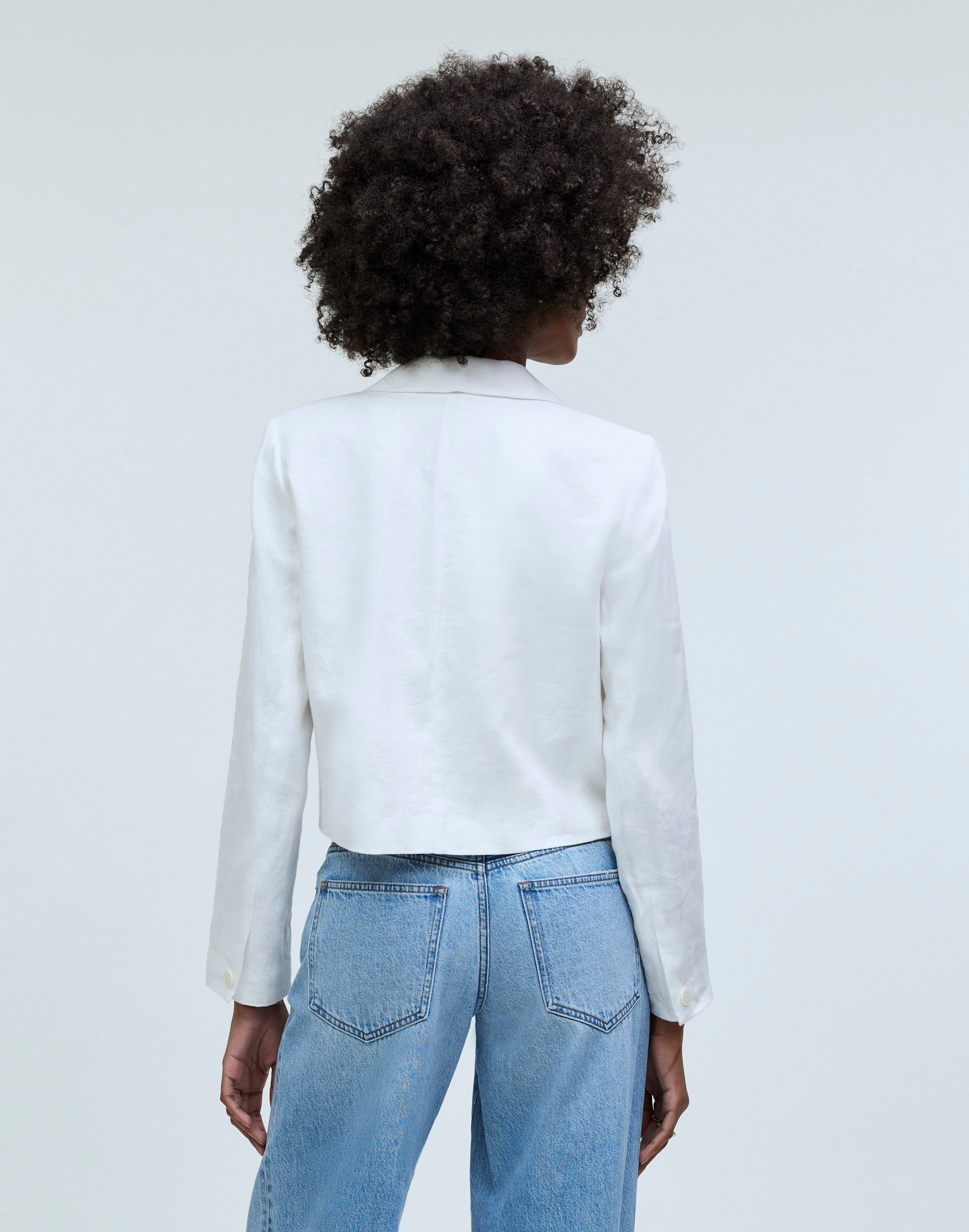 Cropped Blazer in 100% Linen