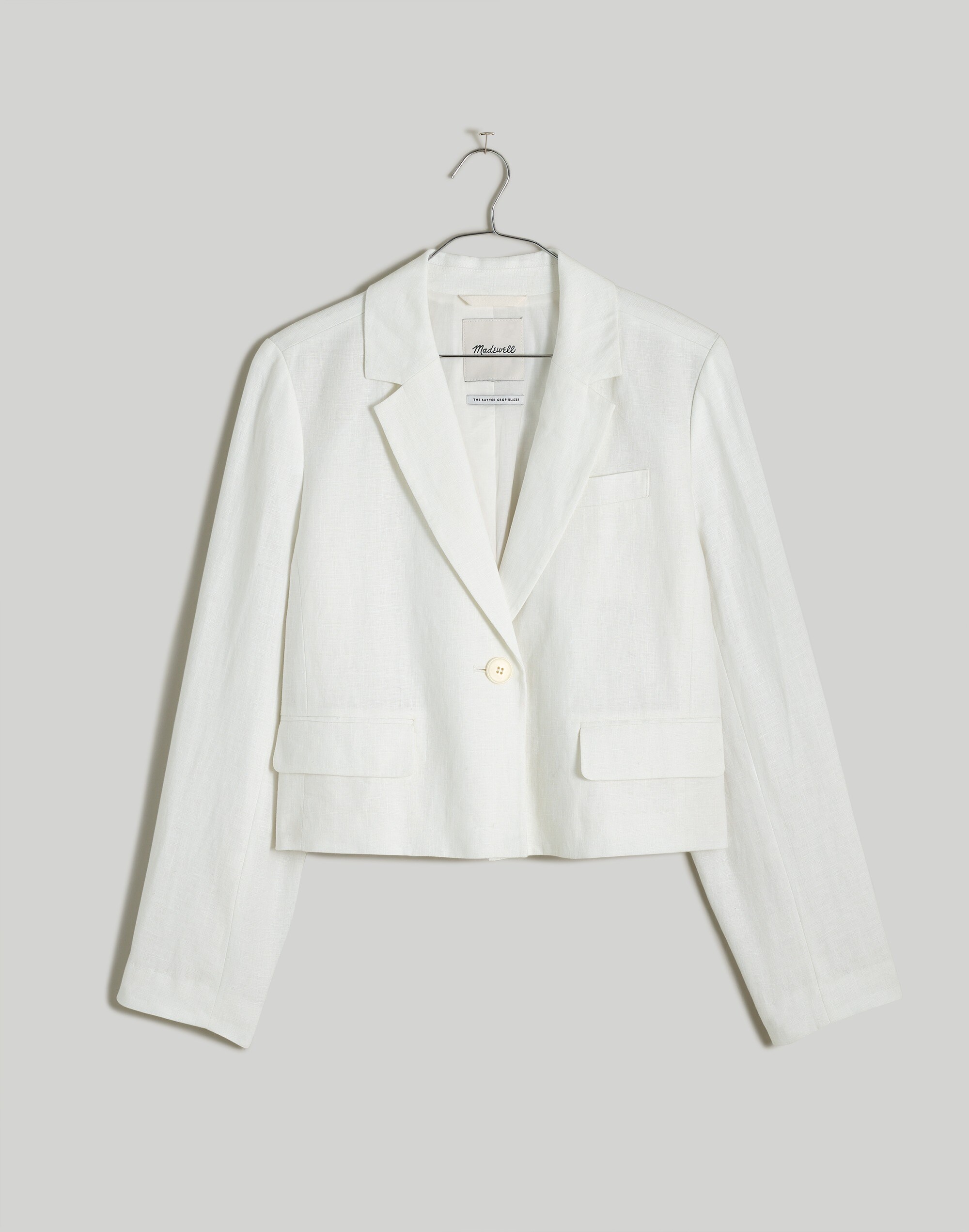 Cropped Blazer in 100% Linen