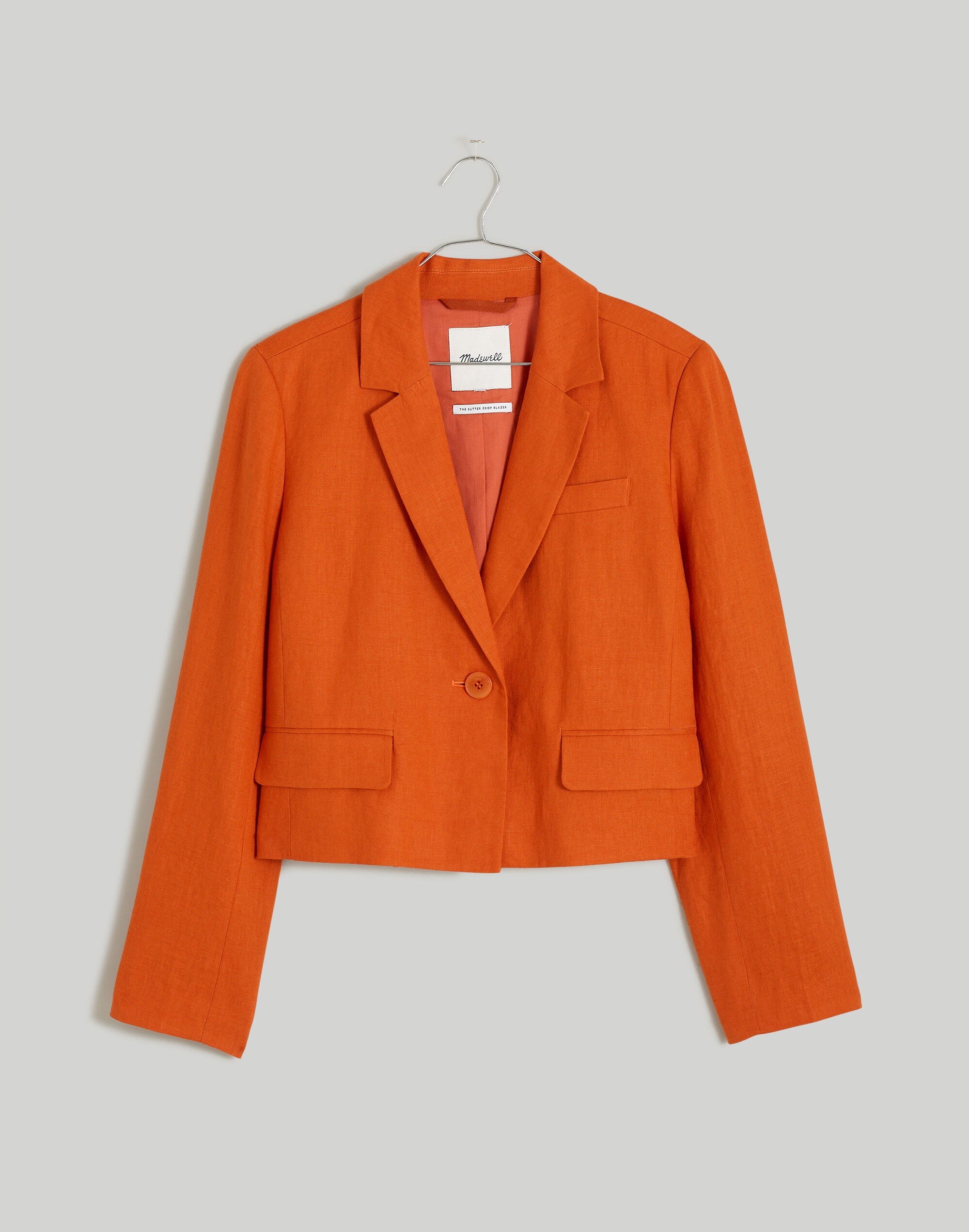 Cropped Blazer in 100% Linen