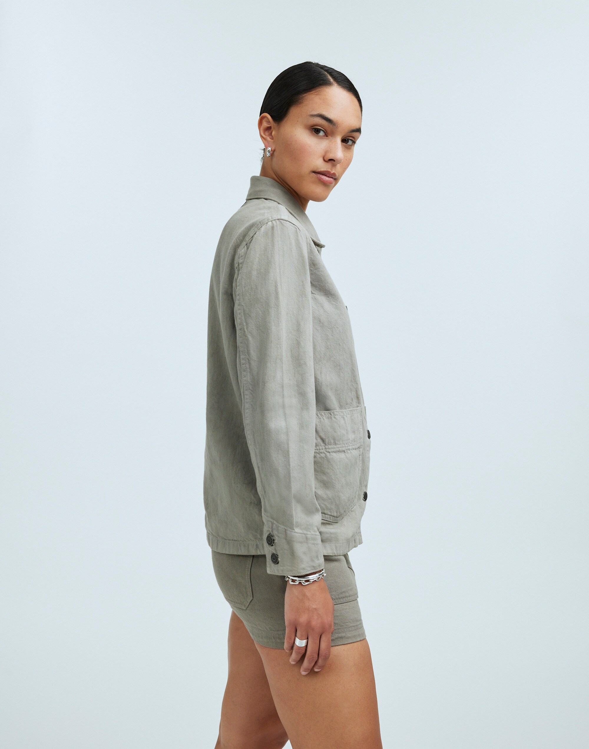 Madewell x MN Dye Studio Denim Chore Coat in null image 3