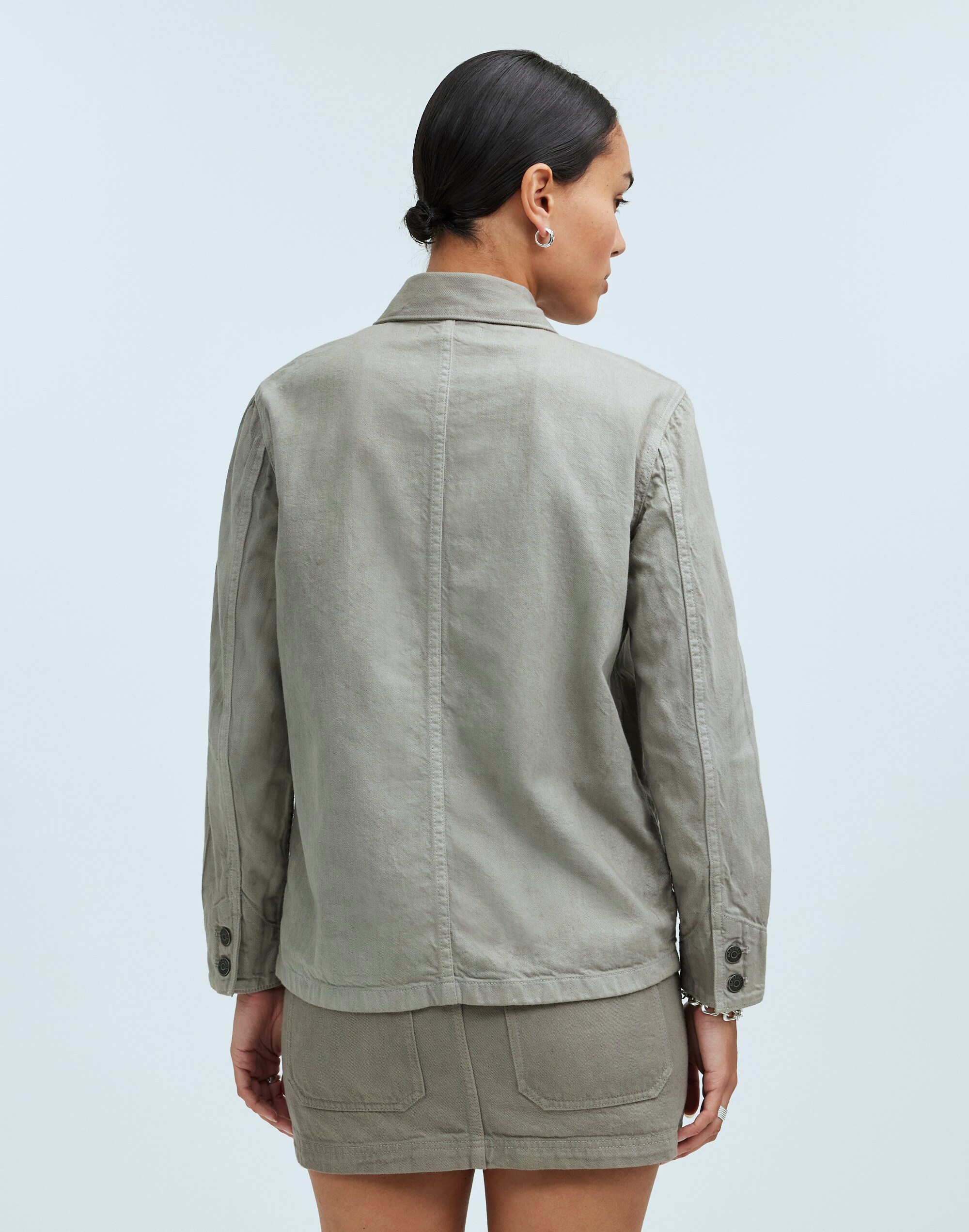 Madewell x MN Dye Studio Denim Chore Coat in null image 4