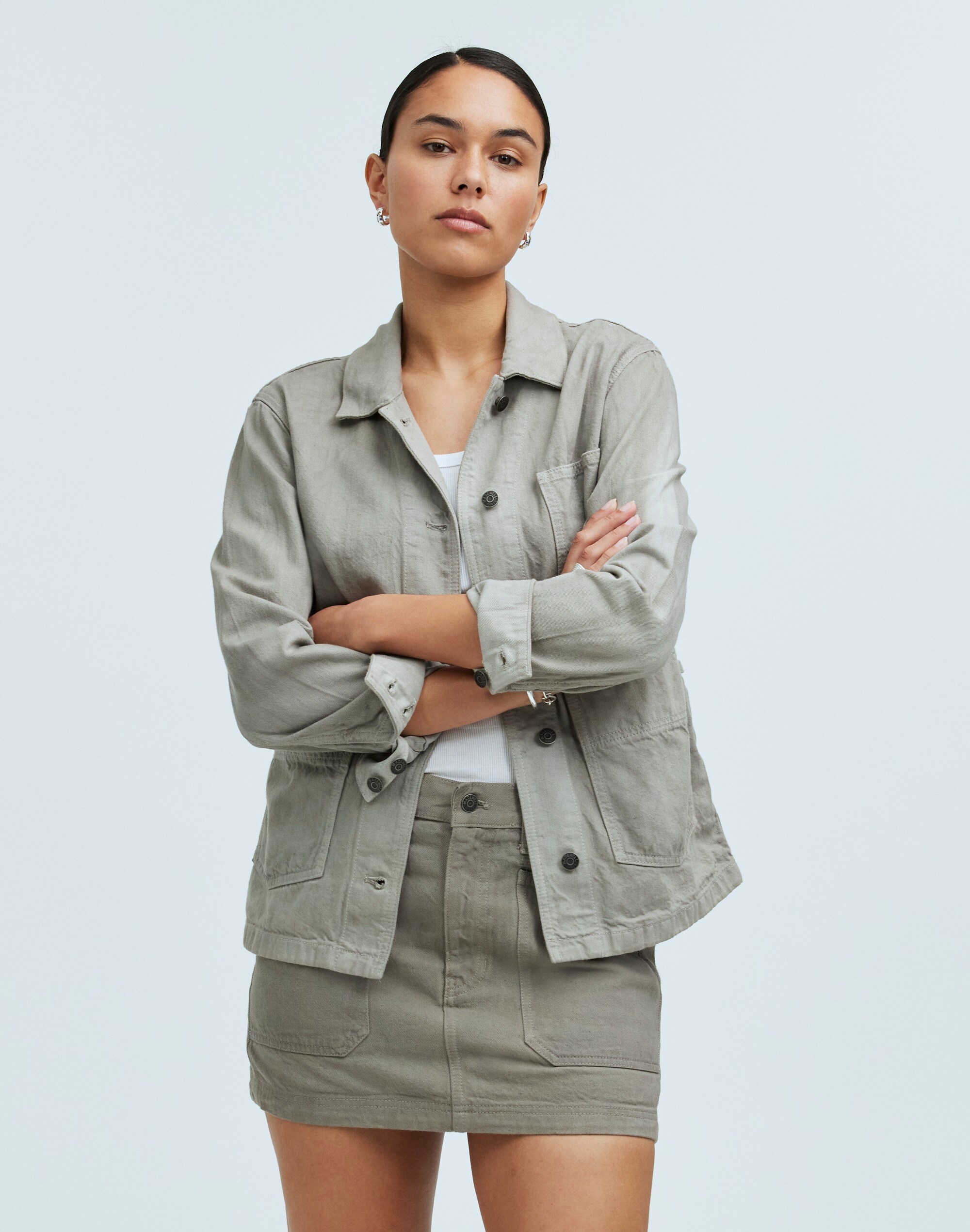 Madewell x MN Dye Studio Denim Chore Coat in null image 1