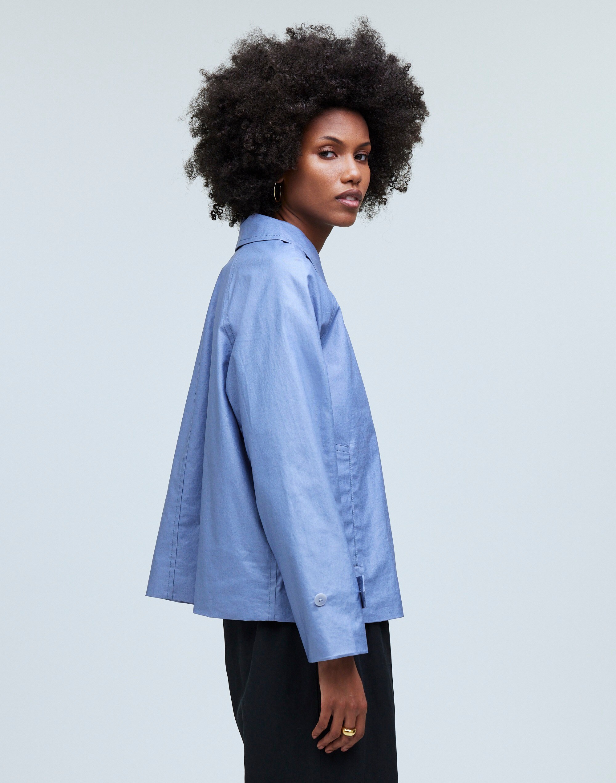 Laminated Short Trench Coat