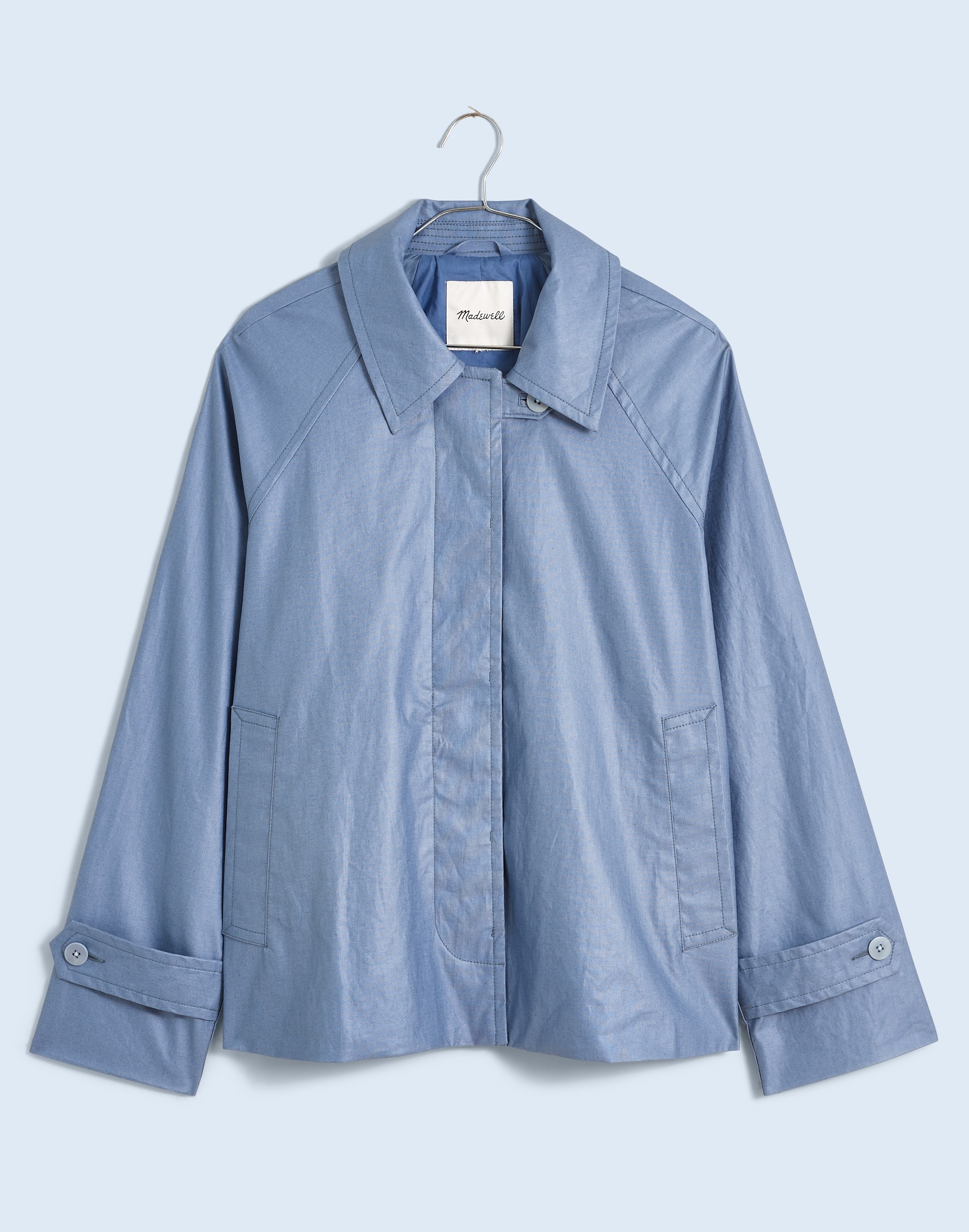 Laminated Short Trench Coat